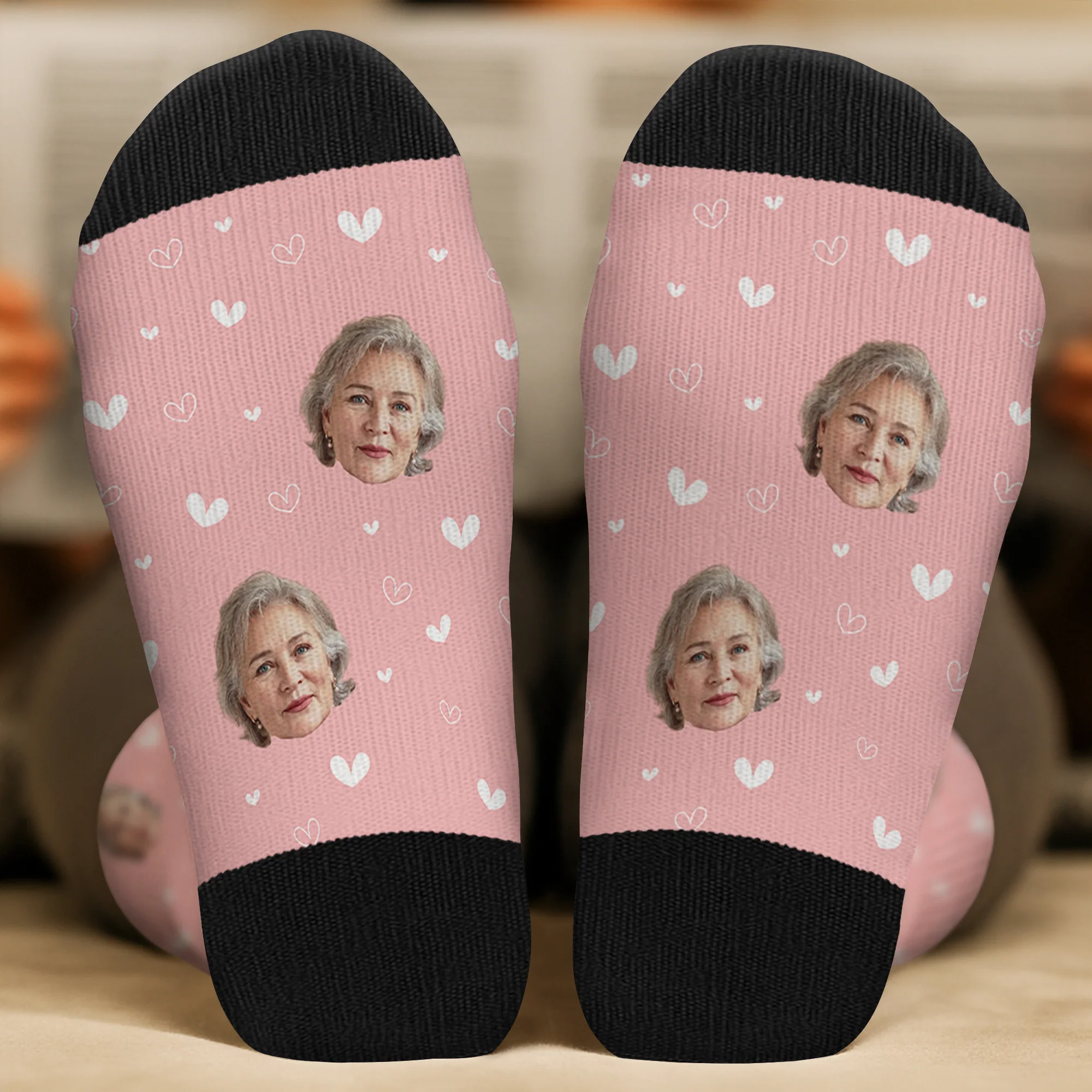 Chaussettes Personnalisées Photo - Visage de Papy/Mamie - Image 2
