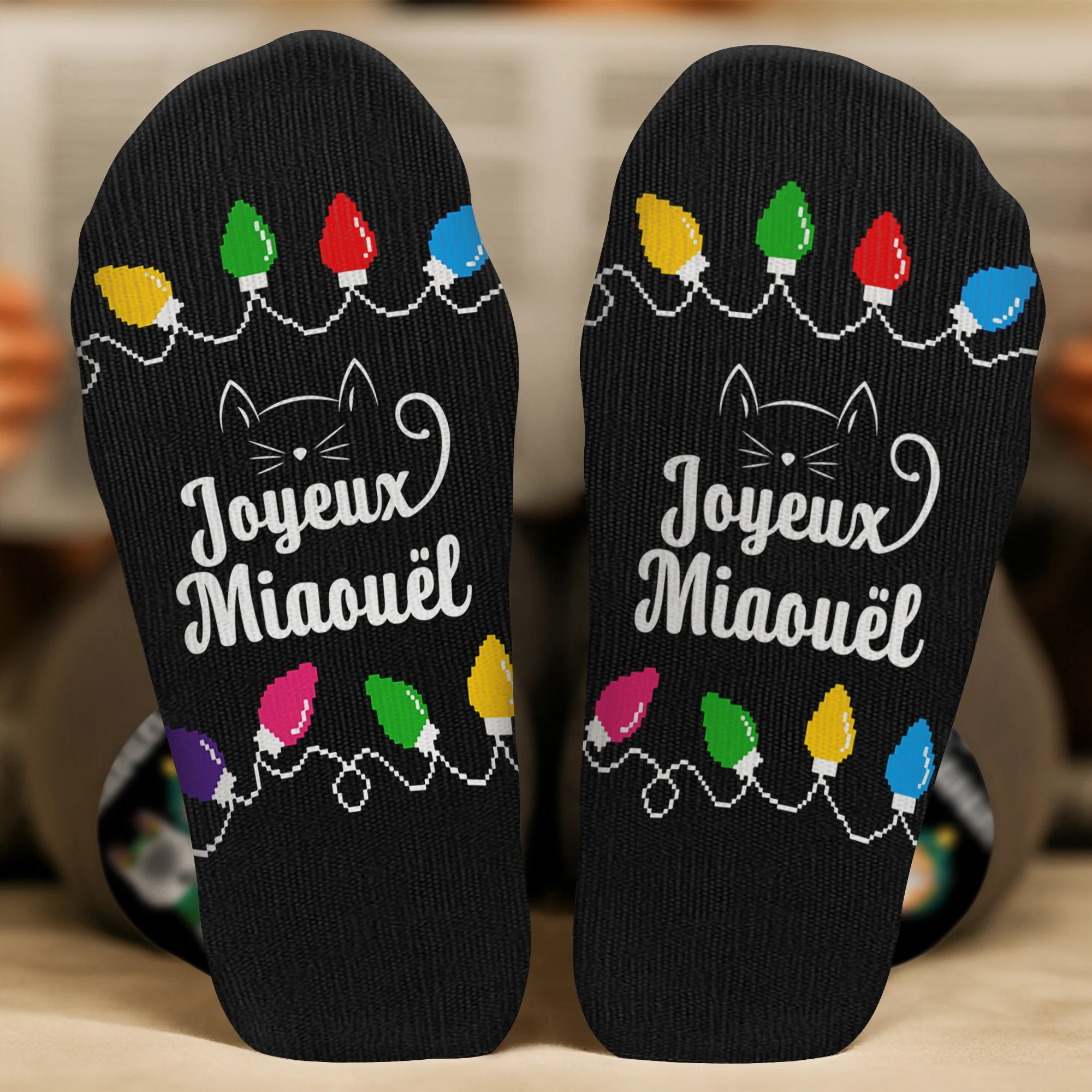 Chaussette De Noel Personnalisé – Joyeux Miaouel Chat - Image 2