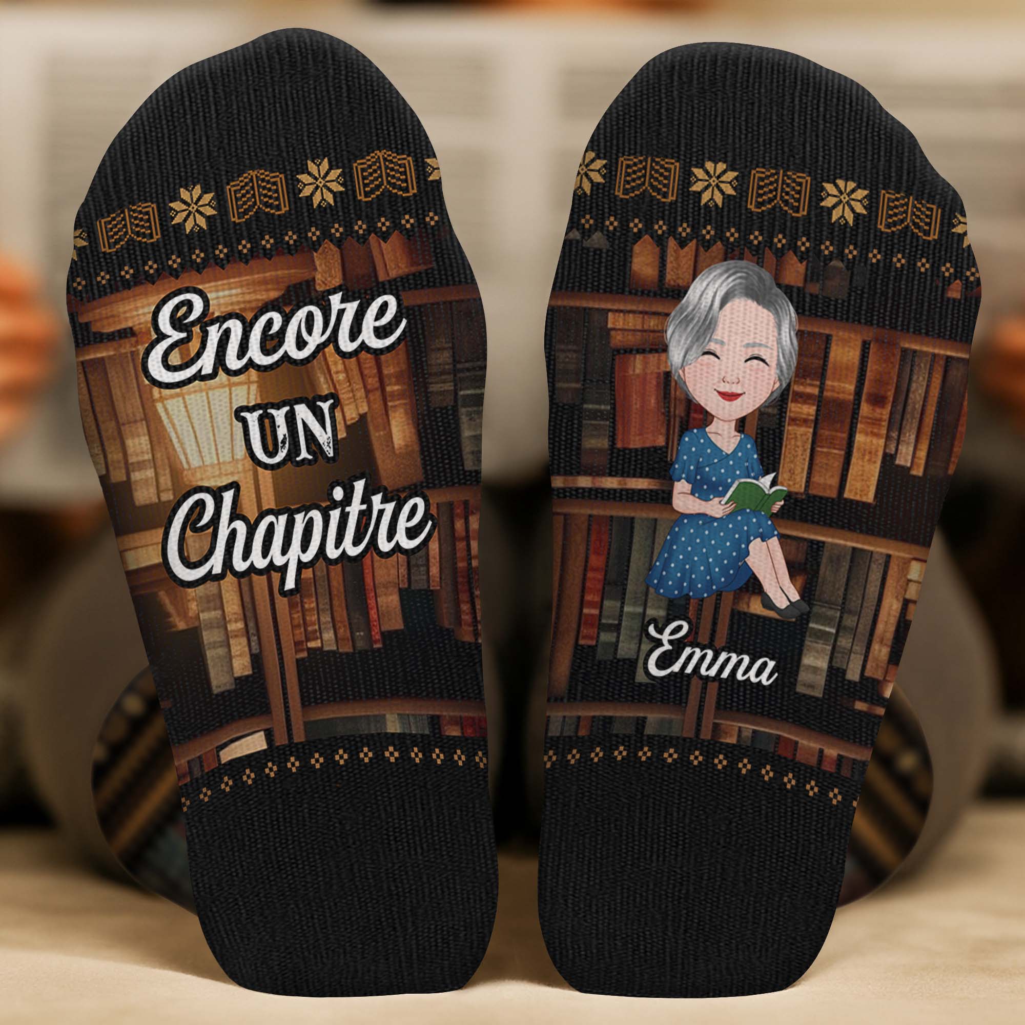 Chaussettes Personnalisées Pour Bibliophile - Juste Une Fille Qui Aime Les Livres - Image 2