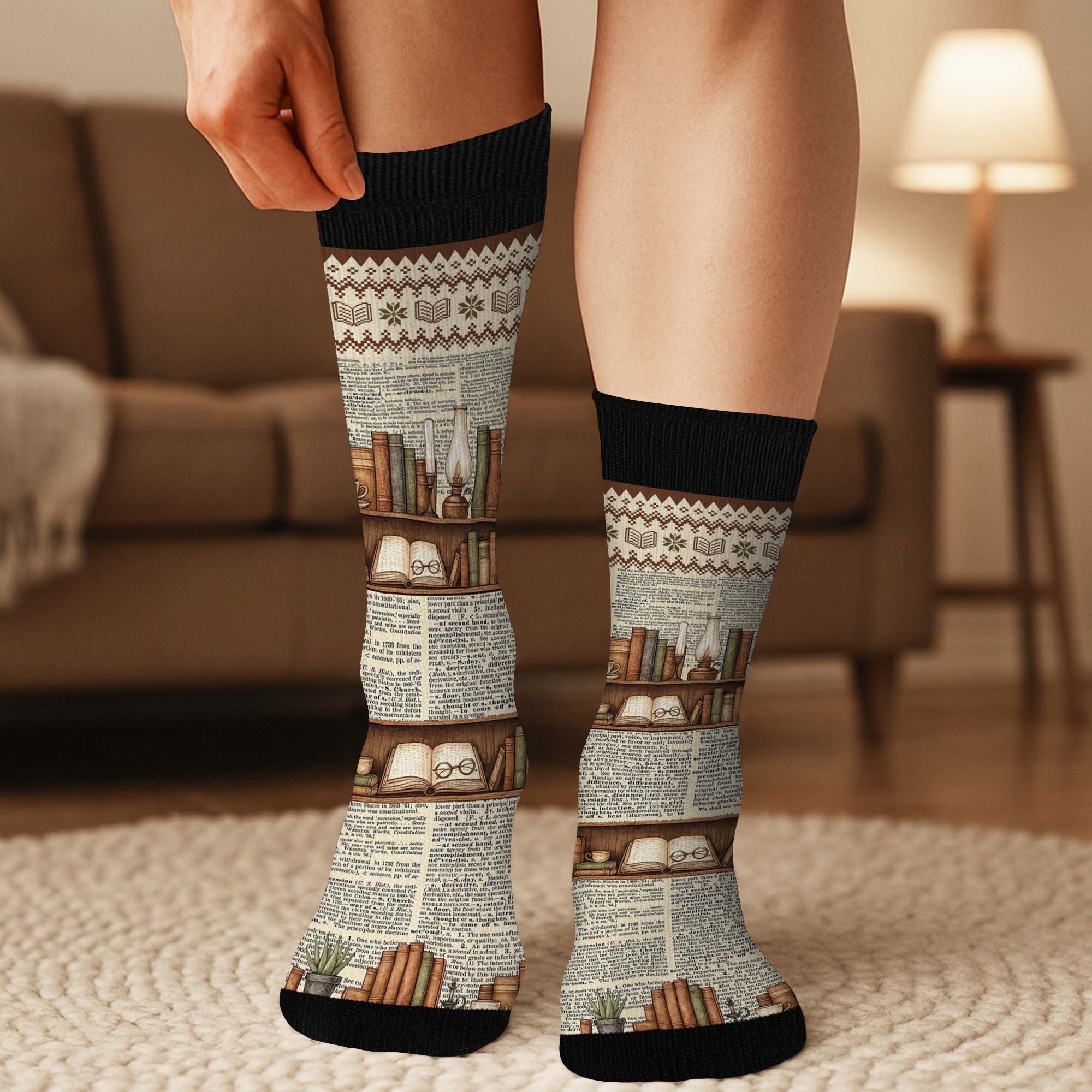 Chaussettes Personnalisées Pour Femme - Fille Qui Aime Ses Livres - Image 3