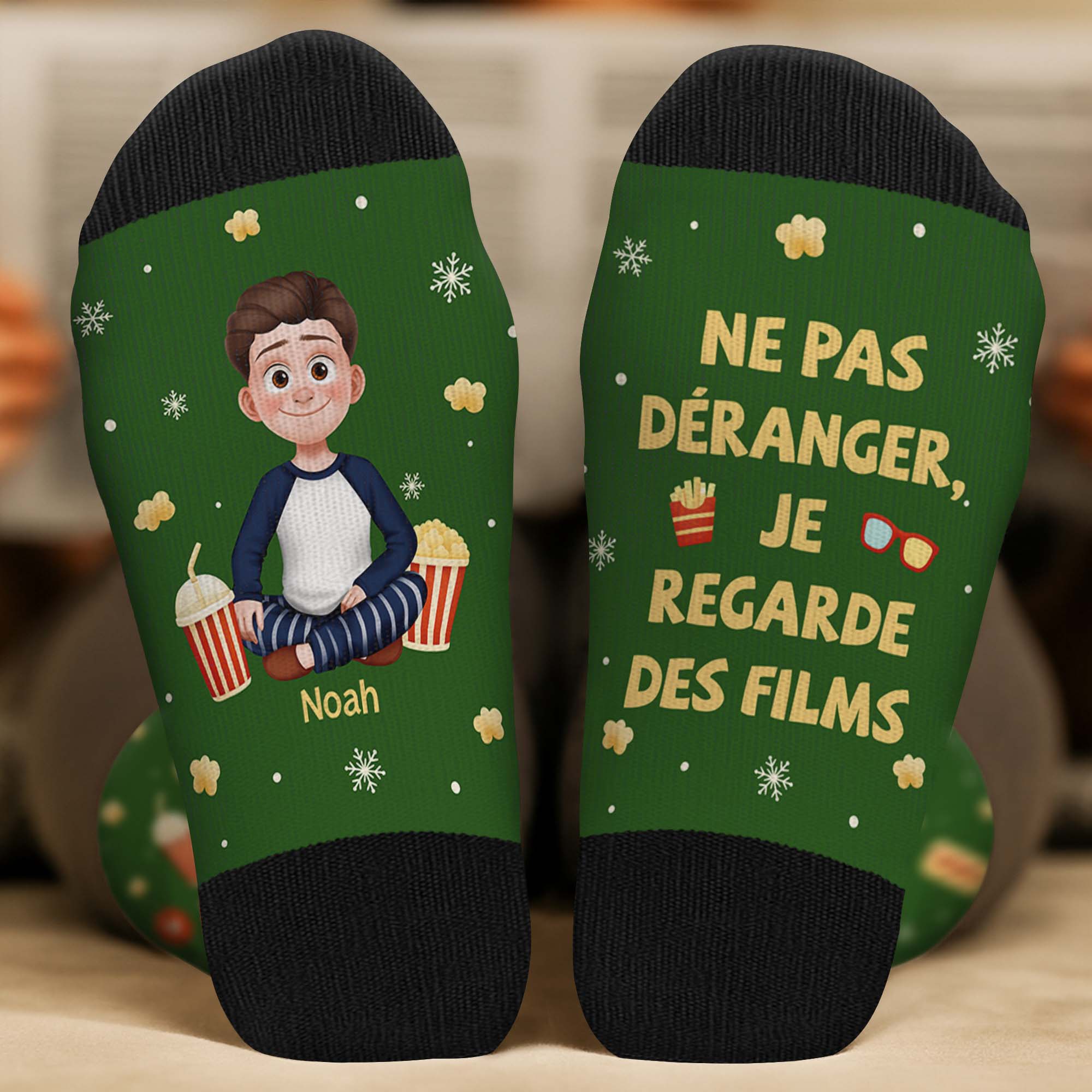 Chaussettes Personnalisées Pour Femme/Homme - Regarder Des Films - Image 2