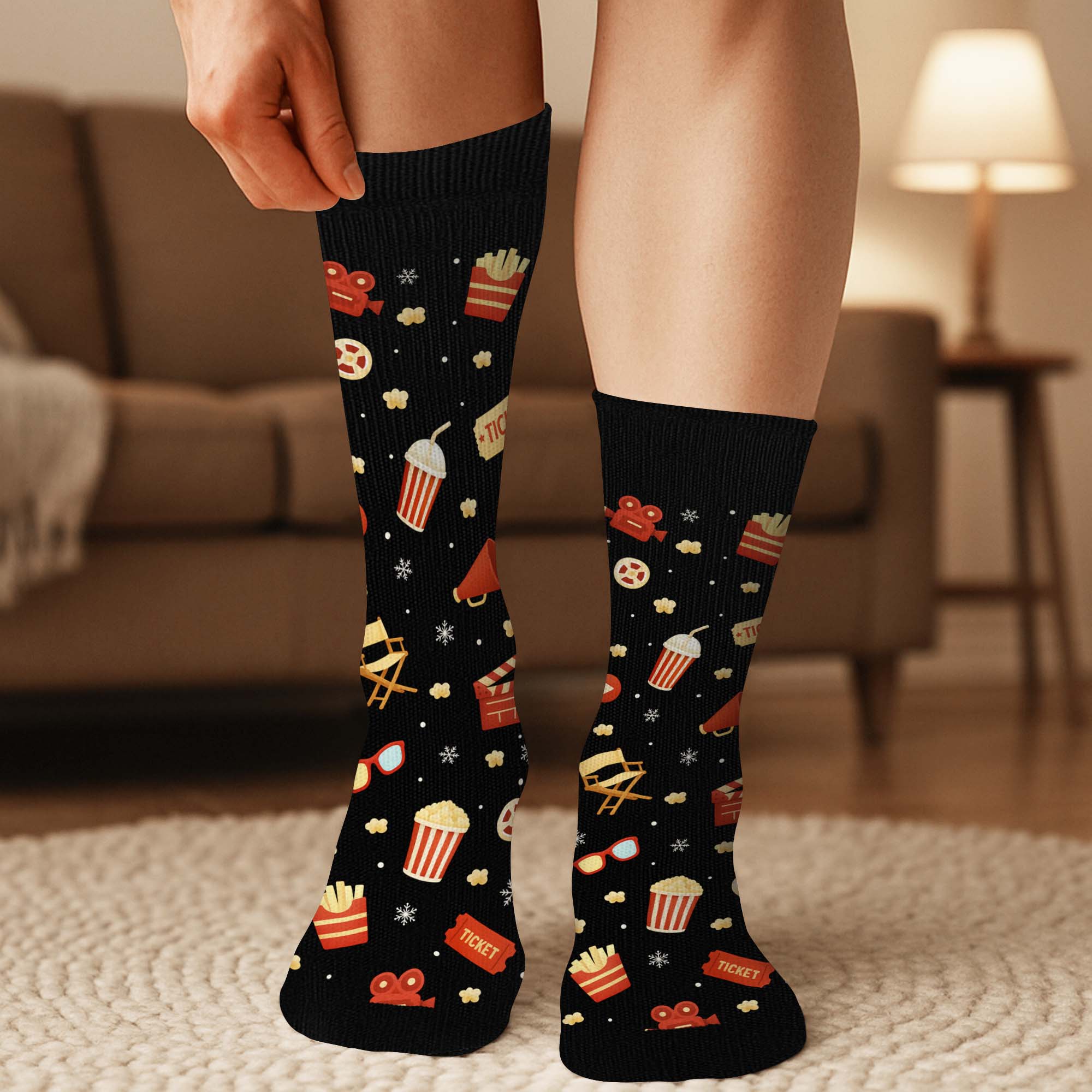 Chaussettes Personnalisées Pour Femme/Homme - Regarder Des Films - Image 3
