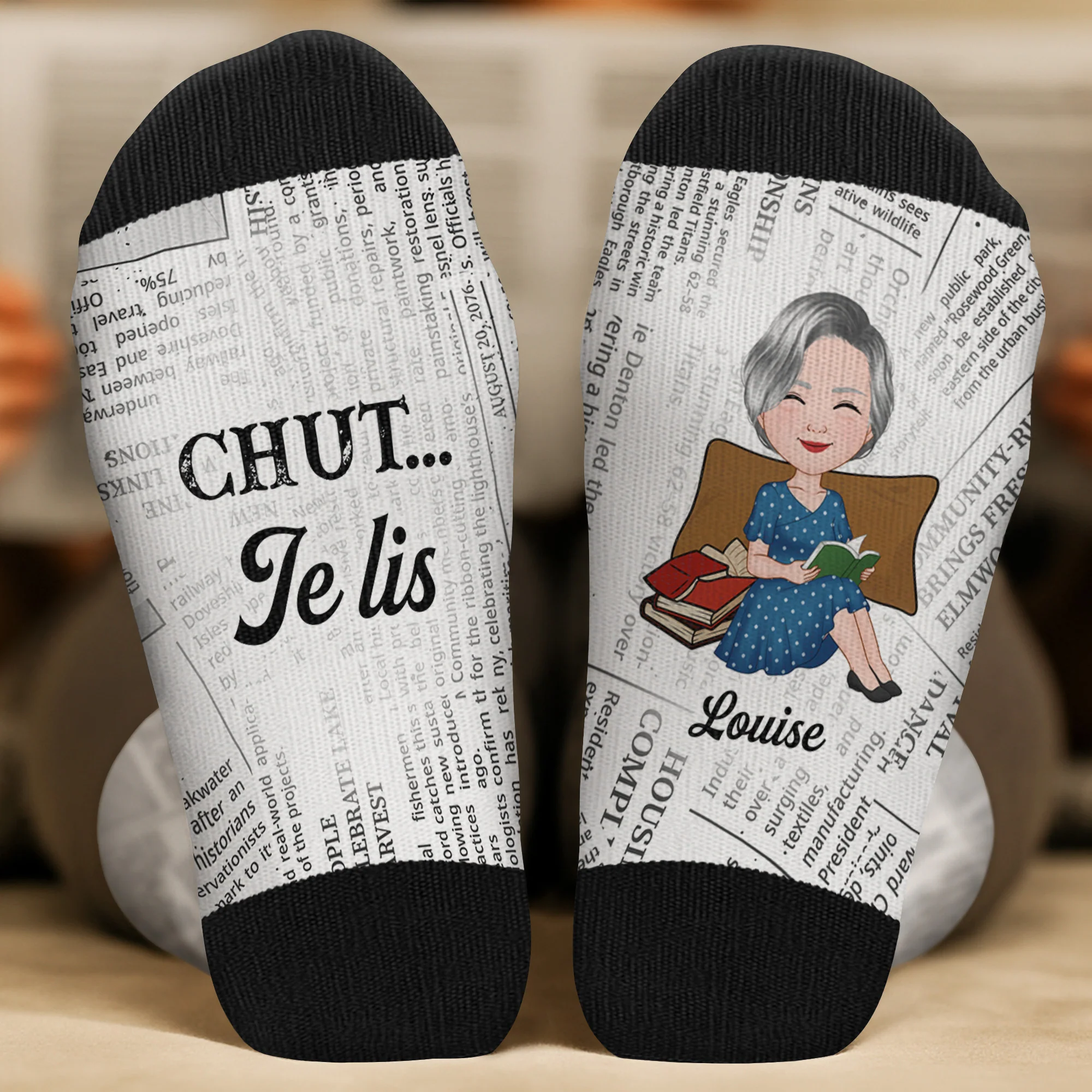 Chaussettes Personnalisées Pour Les Amoureux Des Livres - Encore Un Chapitre - Image 2