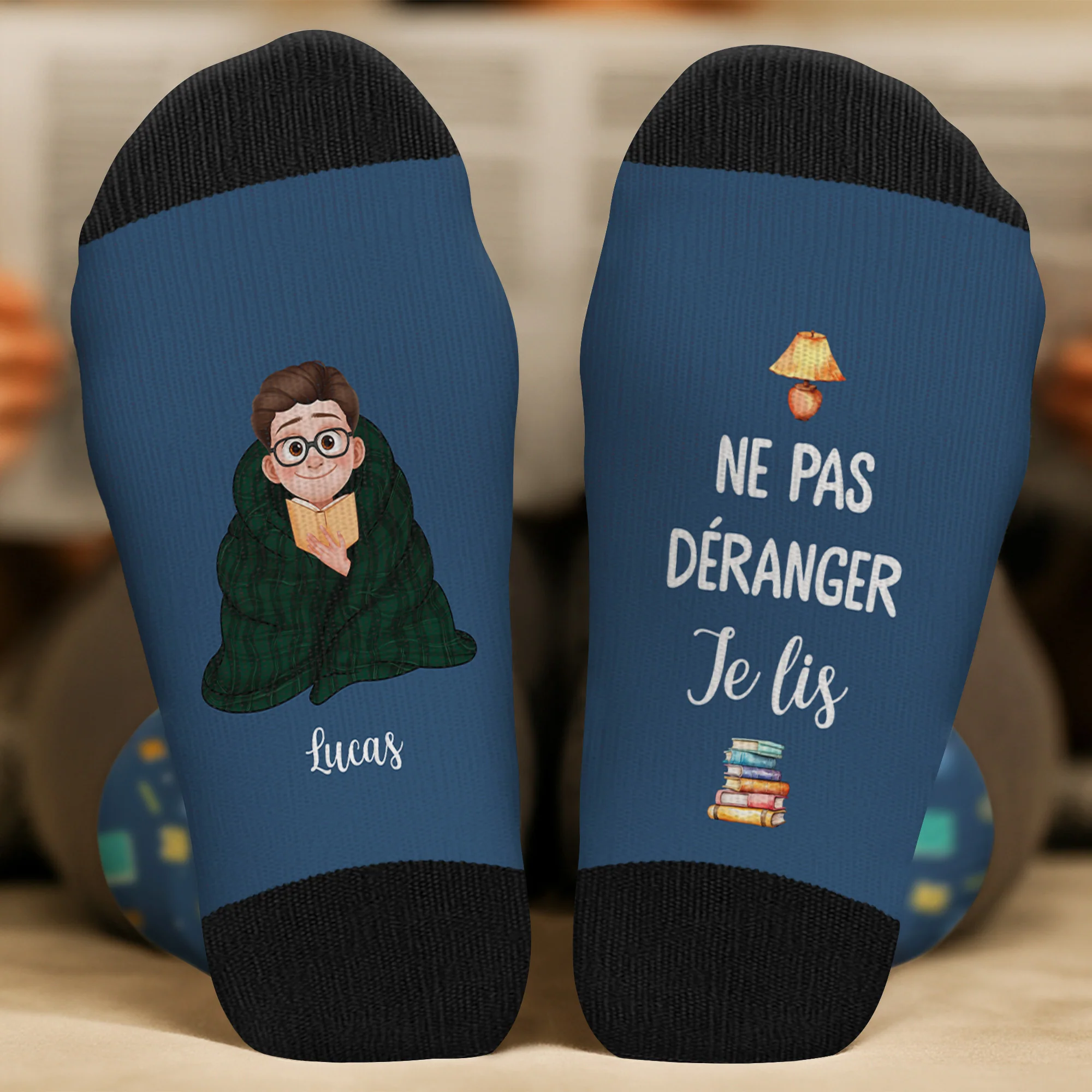 Chaussettes Personnalisées Pour Les Amoureux Des Livres - Ne Pas Déranger Je Lis - Image 2