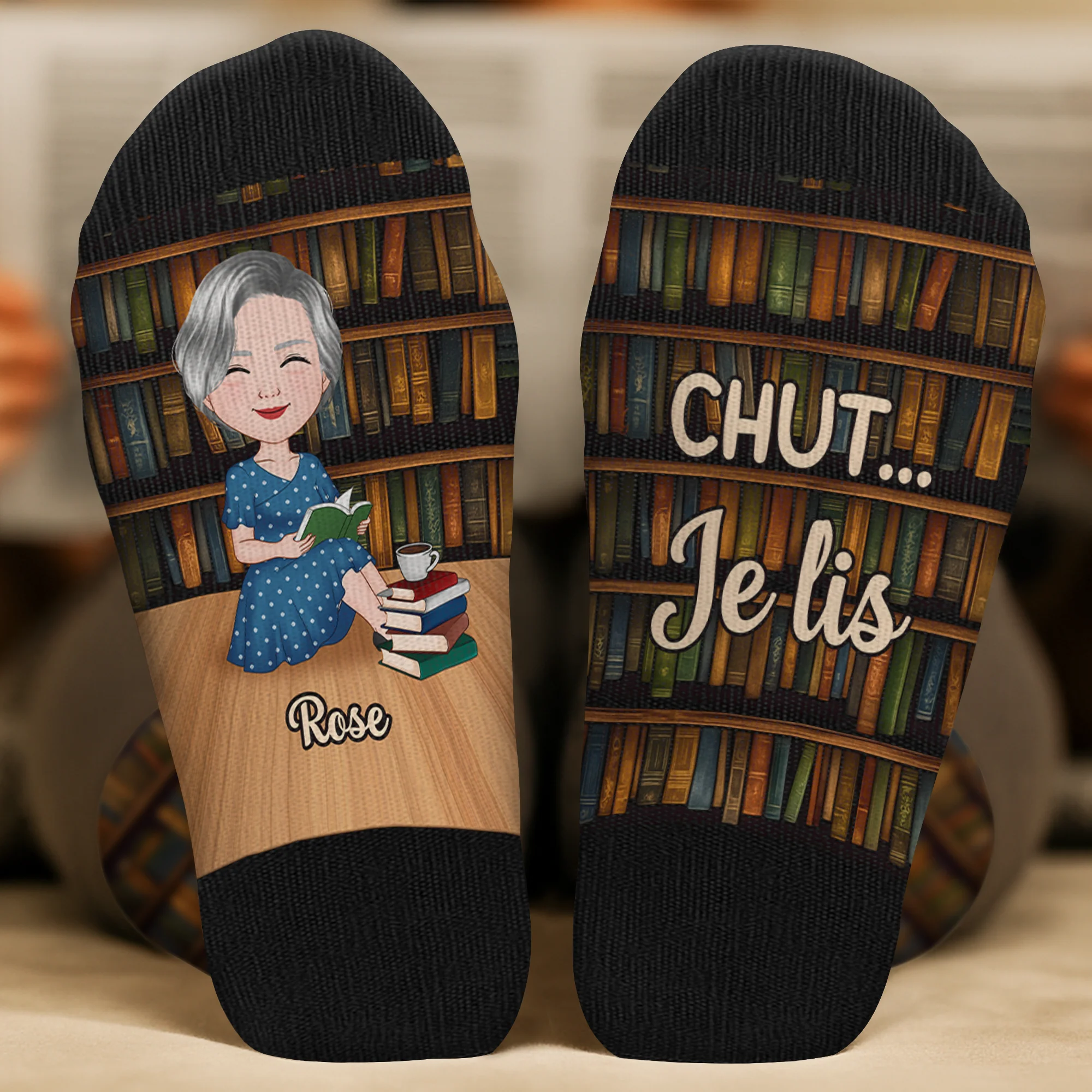 Chaussettes Personnalisées Pour Une Fan De Lecture - Aimer Les Livres - Image 2