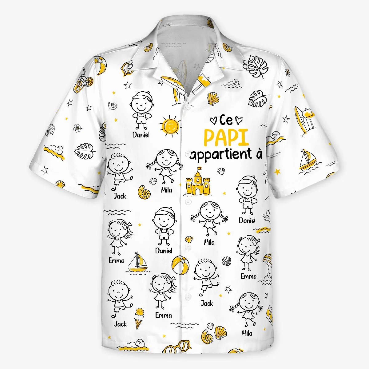 Chemise Hawaïenne Personnalisée - Cadeau Été Mamie Papy Appartient À