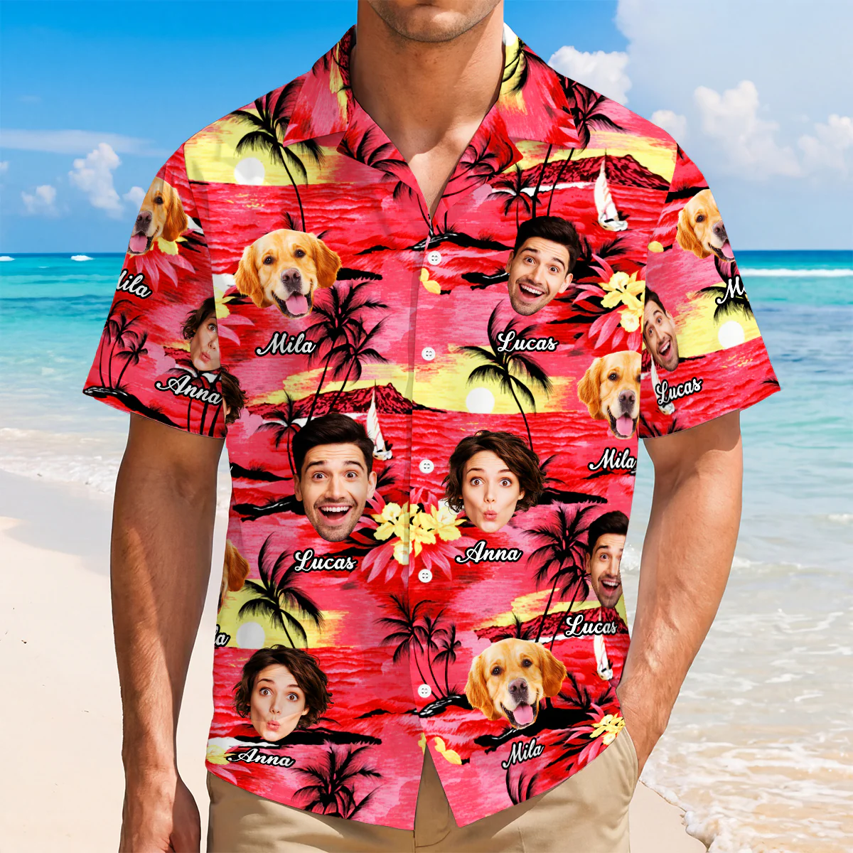 Chemise Hawaïenne Personnalisée Photo - Cadeau Humour Pour Homme Et Femme - Image 2