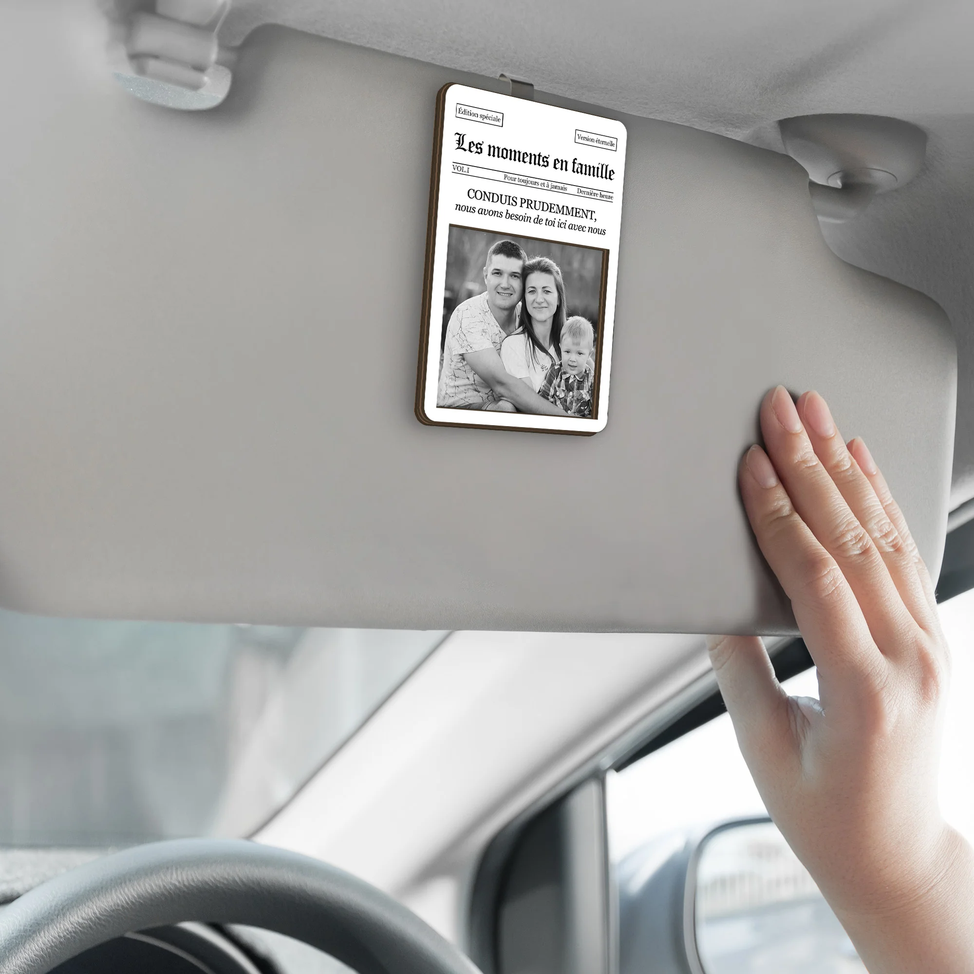 Clip Pare-soleil De Voiture Personnalisé - Meilleurs Moments Cadeau Papa Avec Photo - Image 2