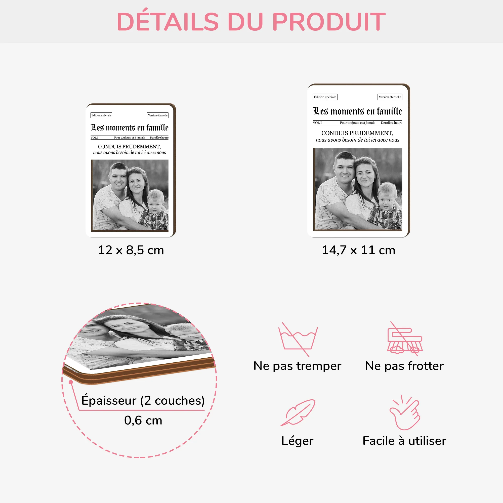 Clip Pare-soleil De Voiture Personnalisé - Meilleurs Moments Cadeau Papa Avec Photo - Image 4