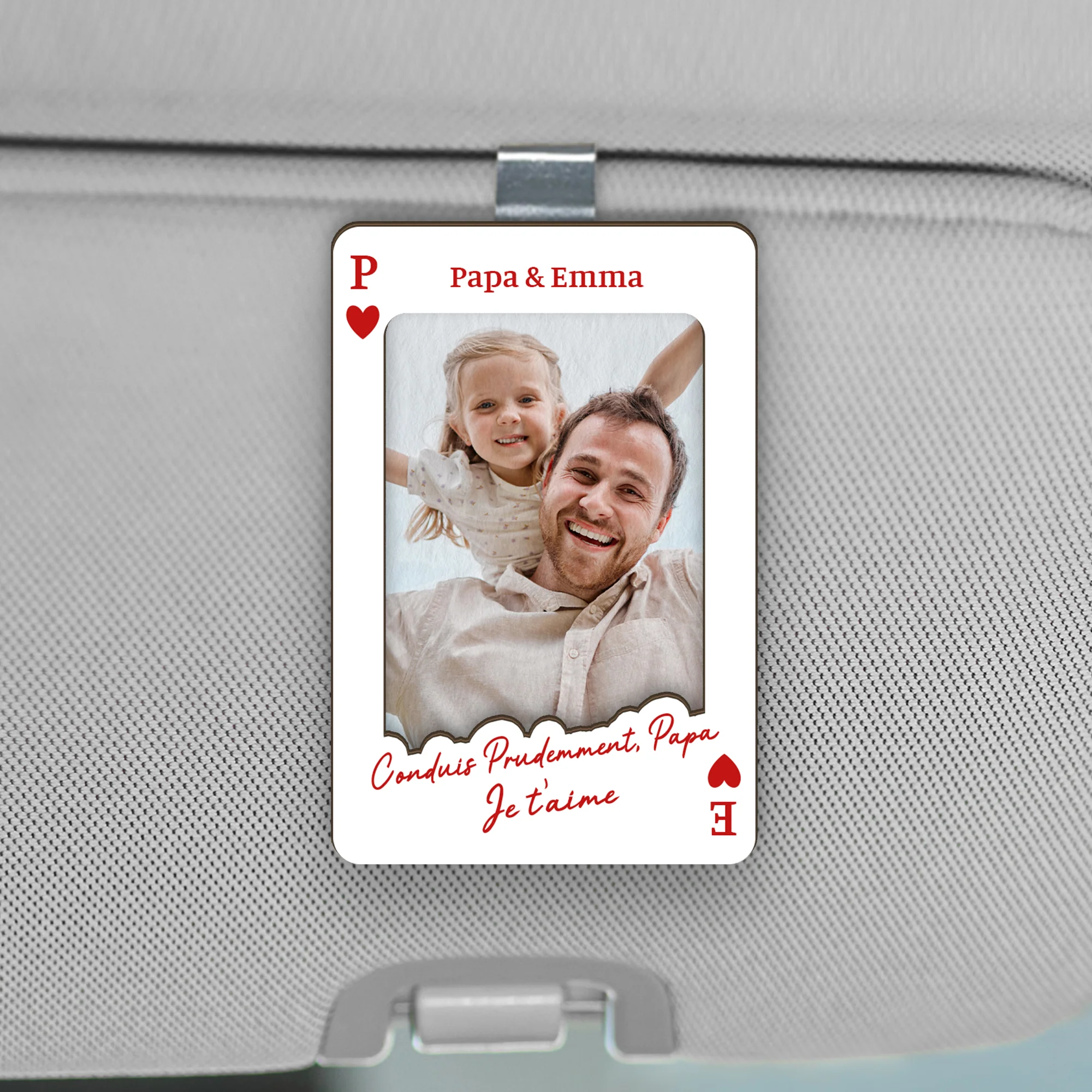 Clip Pare-soleil De Voiture Personnalisé Photo - Cadeau Pour Papa Maman