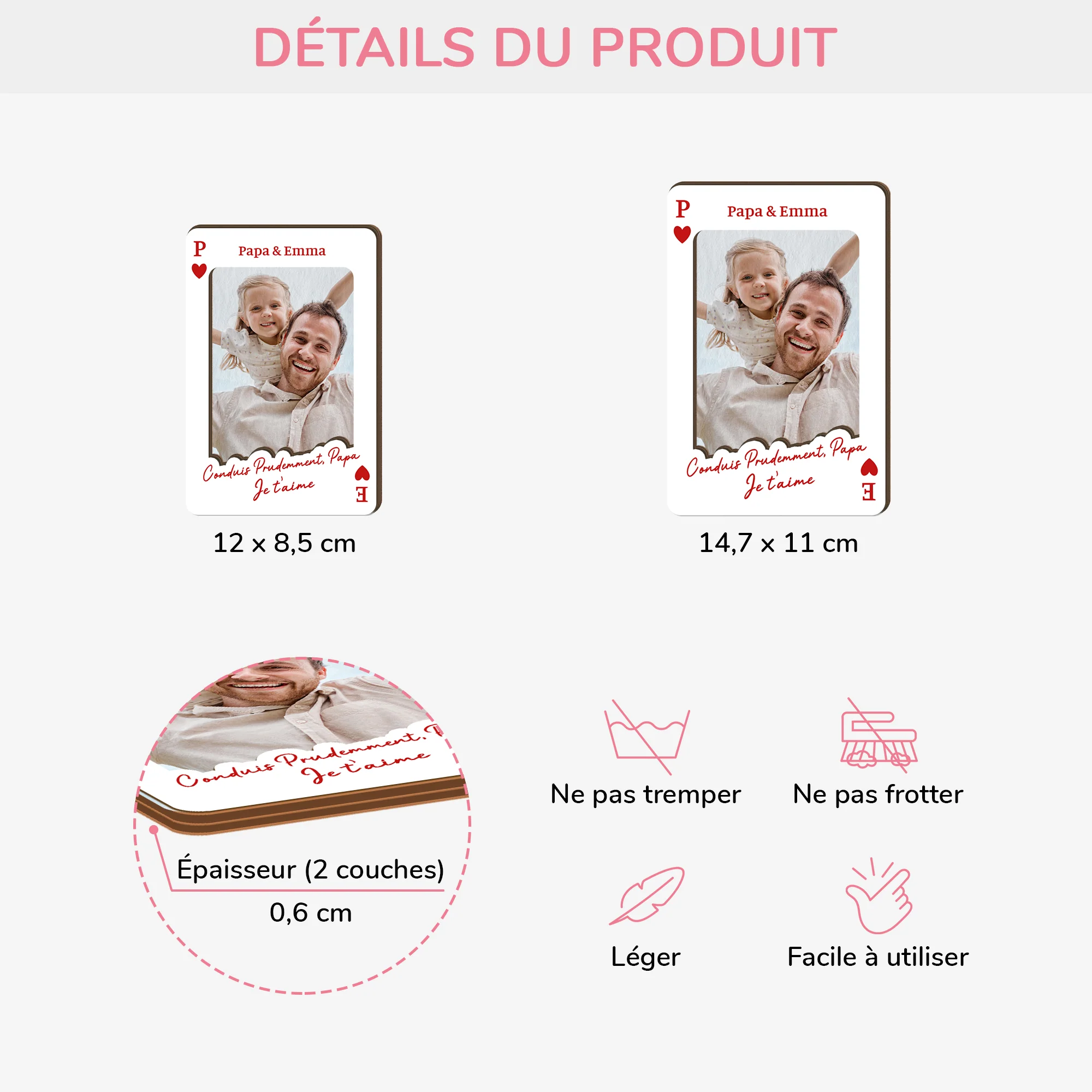 Clip Pare-soleil De Voiture Personnalisé Photo - Cadeau Pour Papa Maman - Image 4