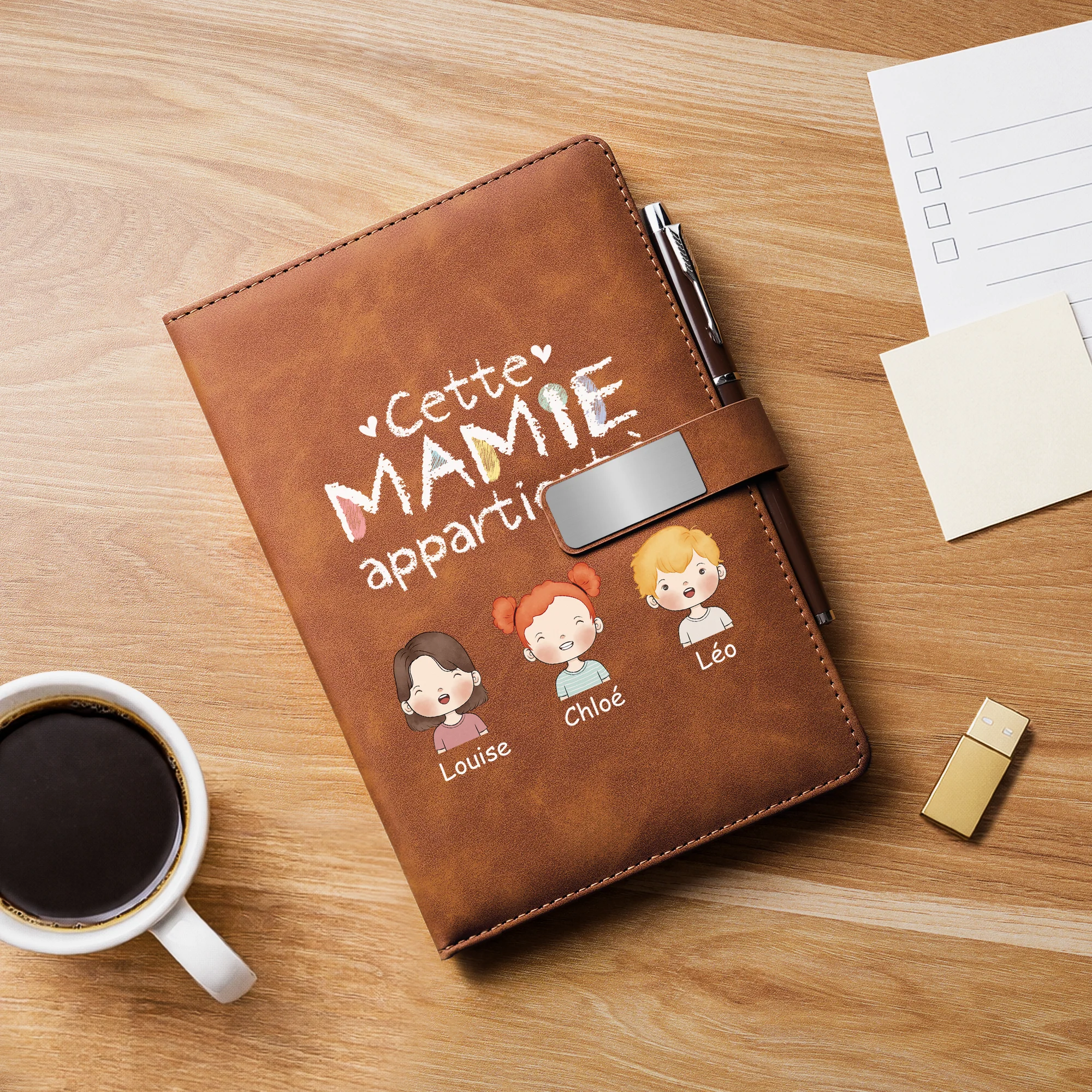 Coffret Carnet De Note Personnalisé Imprimé UV | Cette Maman Appartient À Maman Mamie - Image 2
