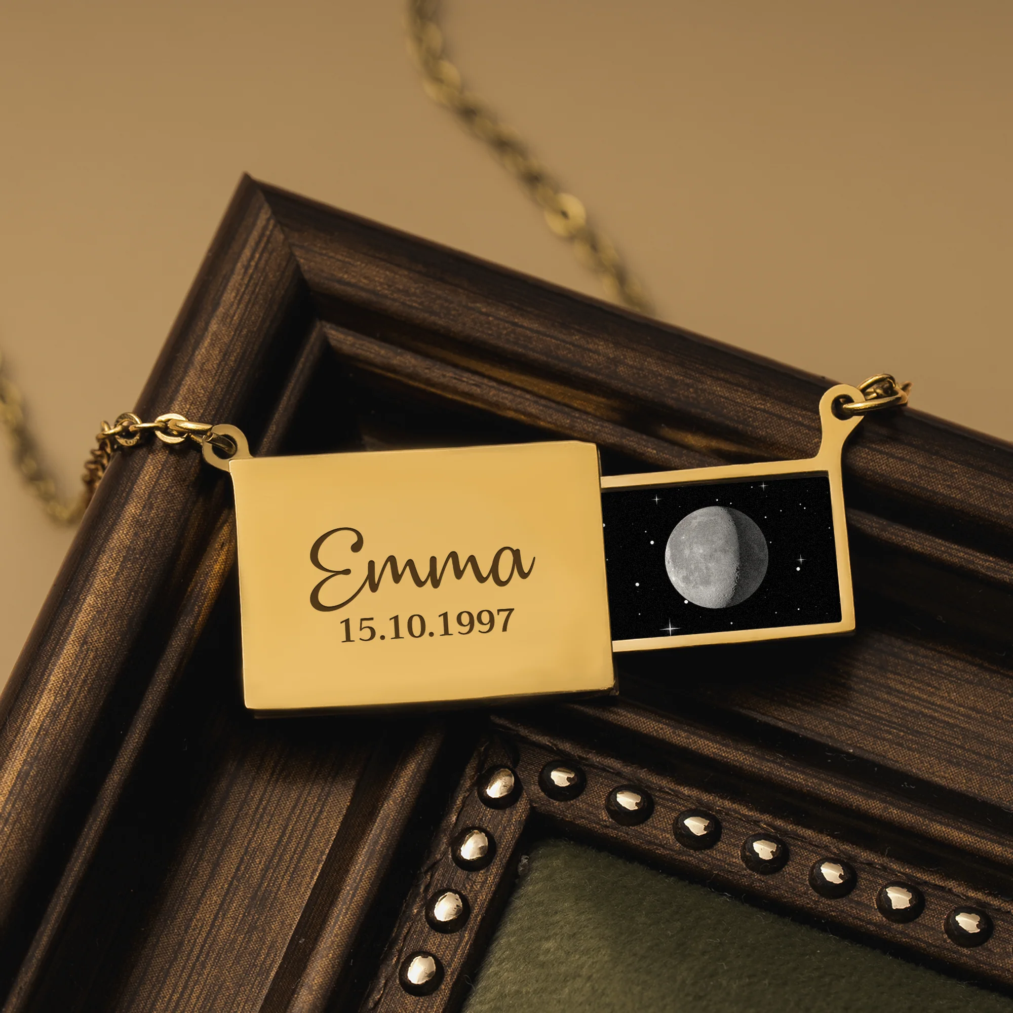 Colliers Personnalises | Photo Femme Anniversaire Phase De La Lune - Image 2