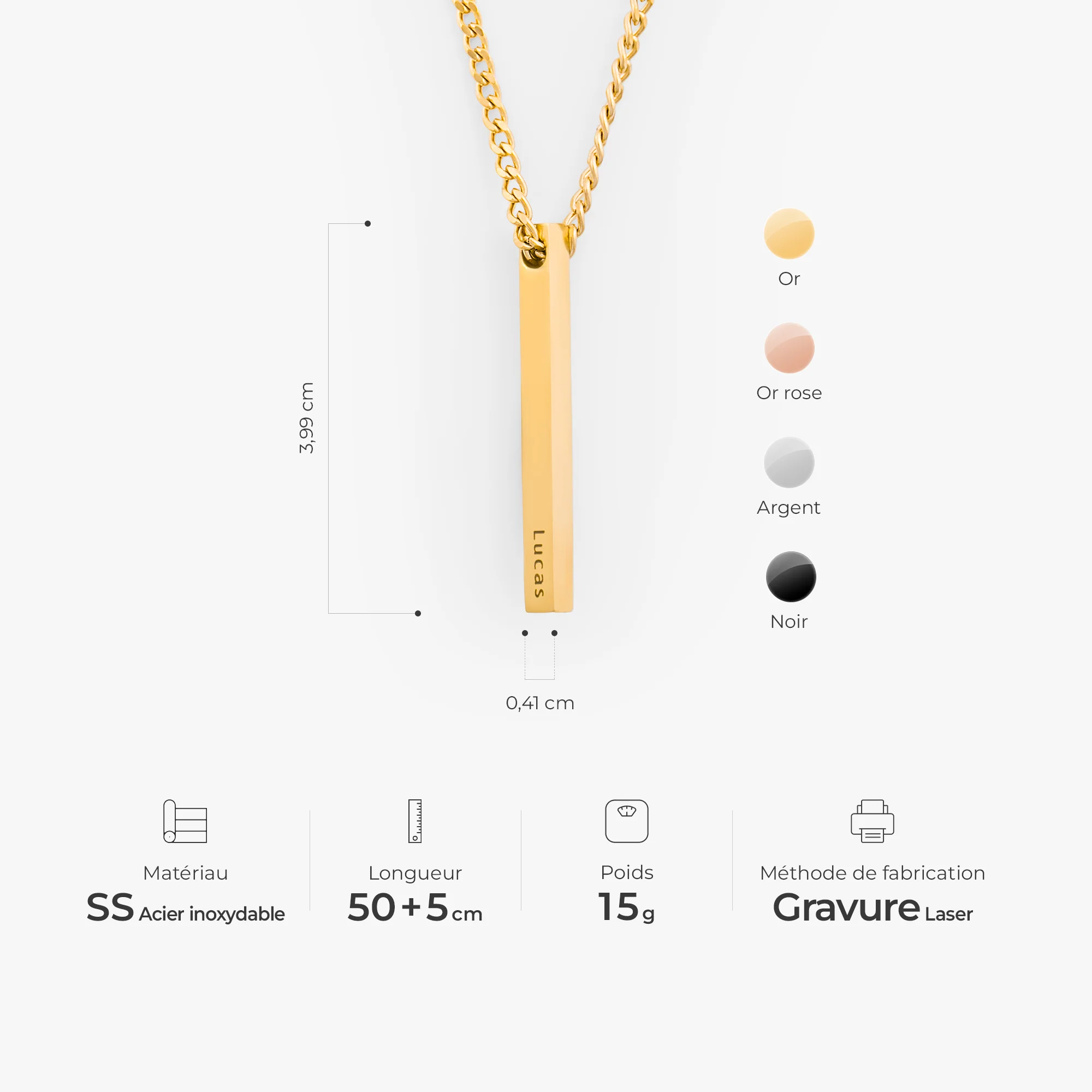 Collier Personnalisable Prénom - Souvenir Mémorable - Image 3