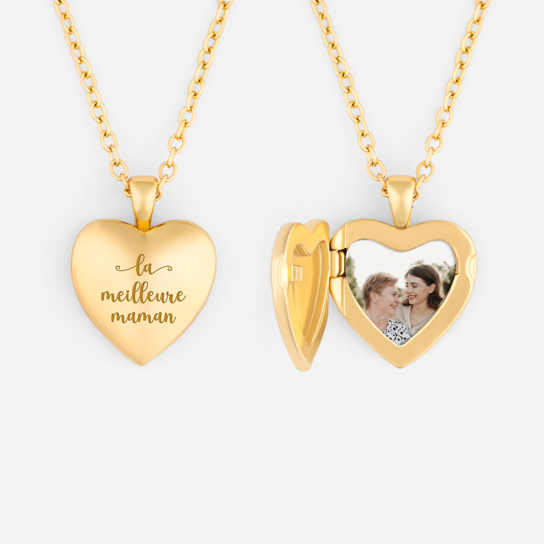 Collier Femme Personnalisable | Cœur Photo Meilleure Maman Et Mamie