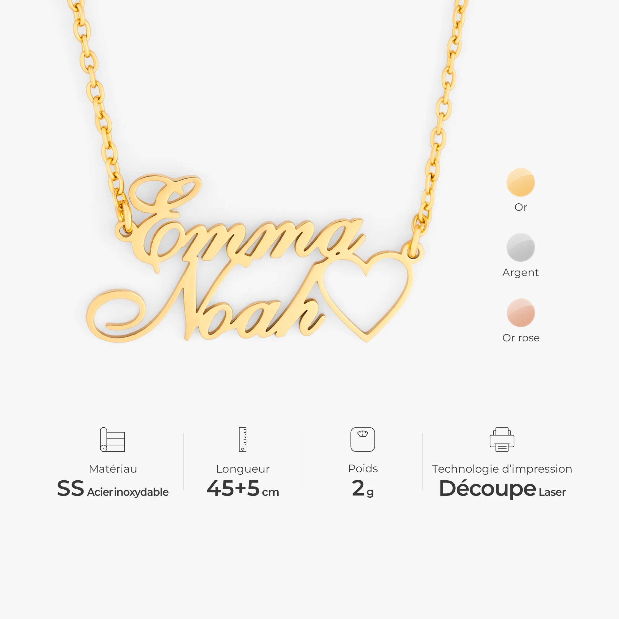 Collier Personnalisé - Bijoux Pour Amoureux - Image 3