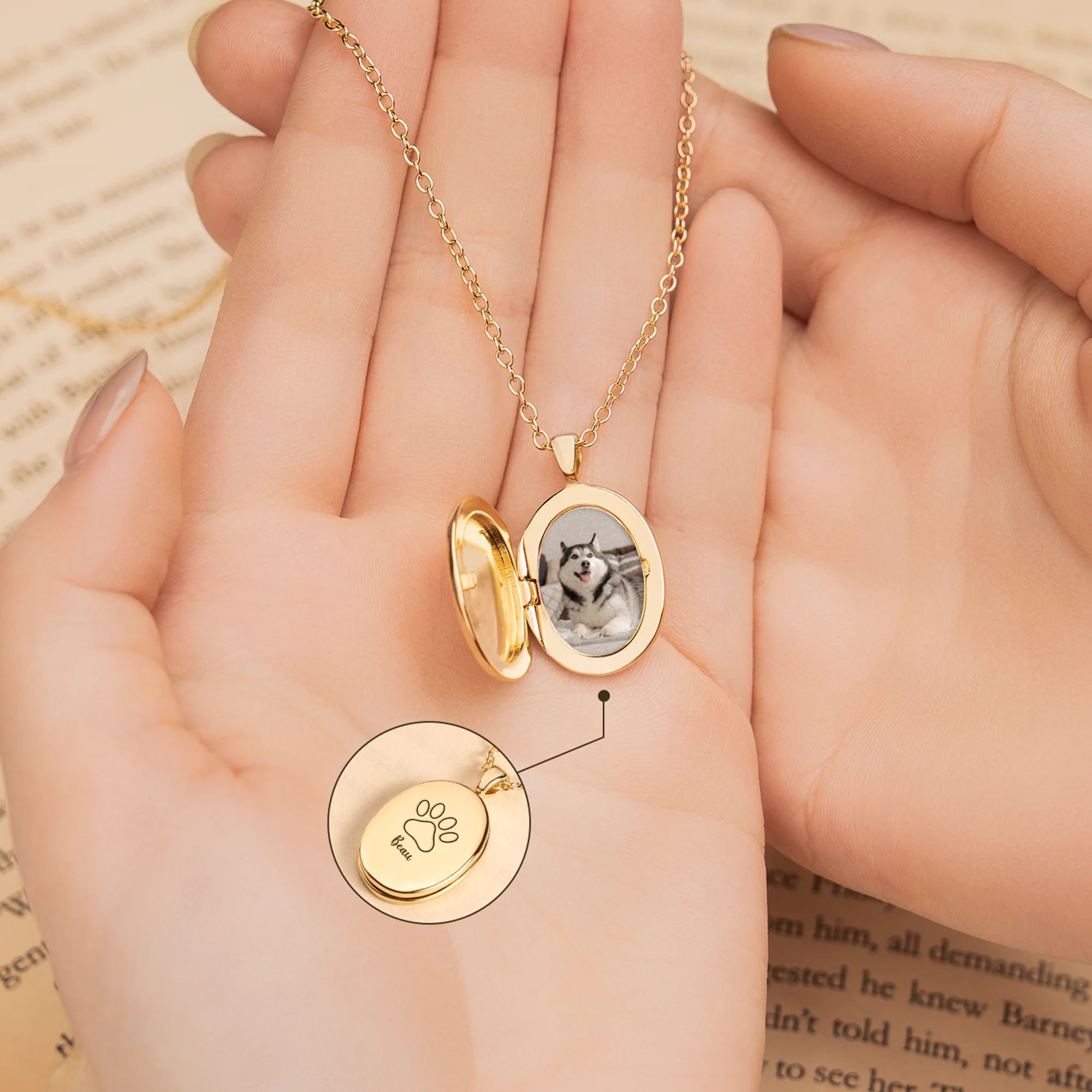 Collier Avec Prenoms | Photo Amoureux Des Chiens Et Chats Personnalisé - Image 2
