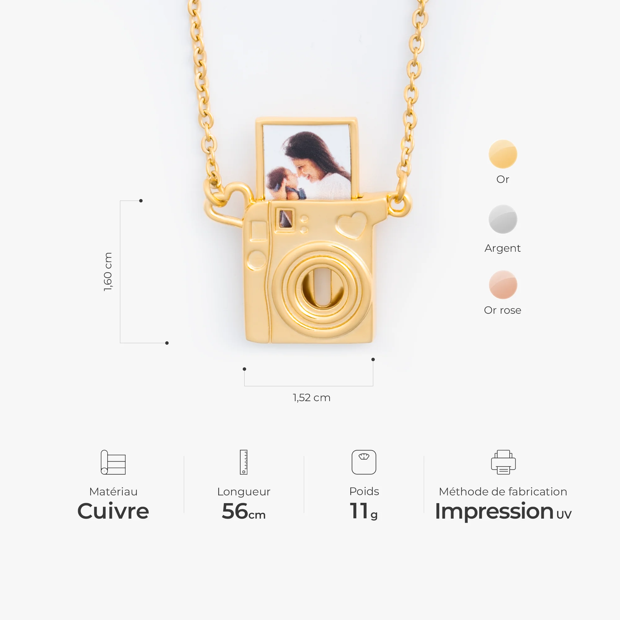 Collier Personnalisé Avec Photo - Pour Toujours | Design Pendentif Appareil Photo - Image 3
