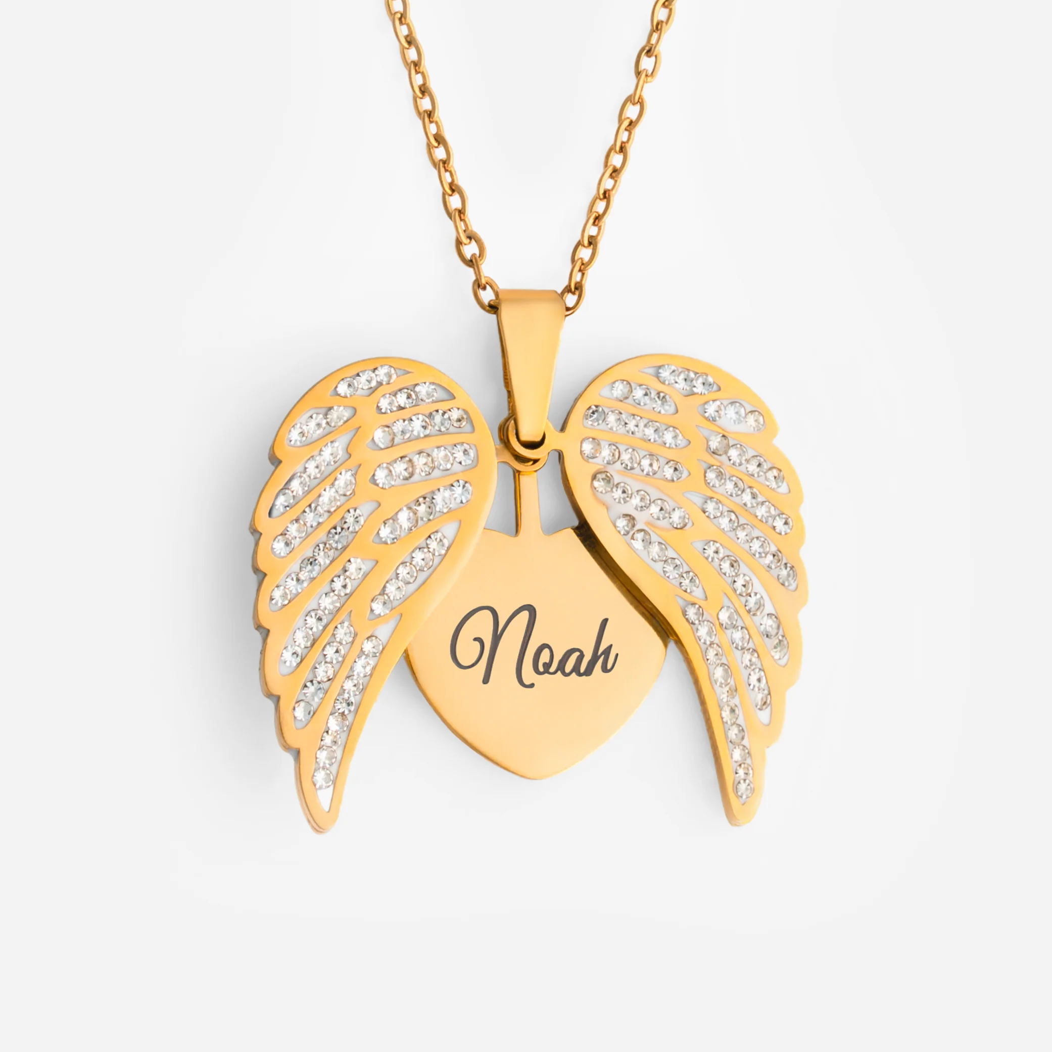 Collier Personnalisé Avec Prénom Commémoratif - Aile D’ange