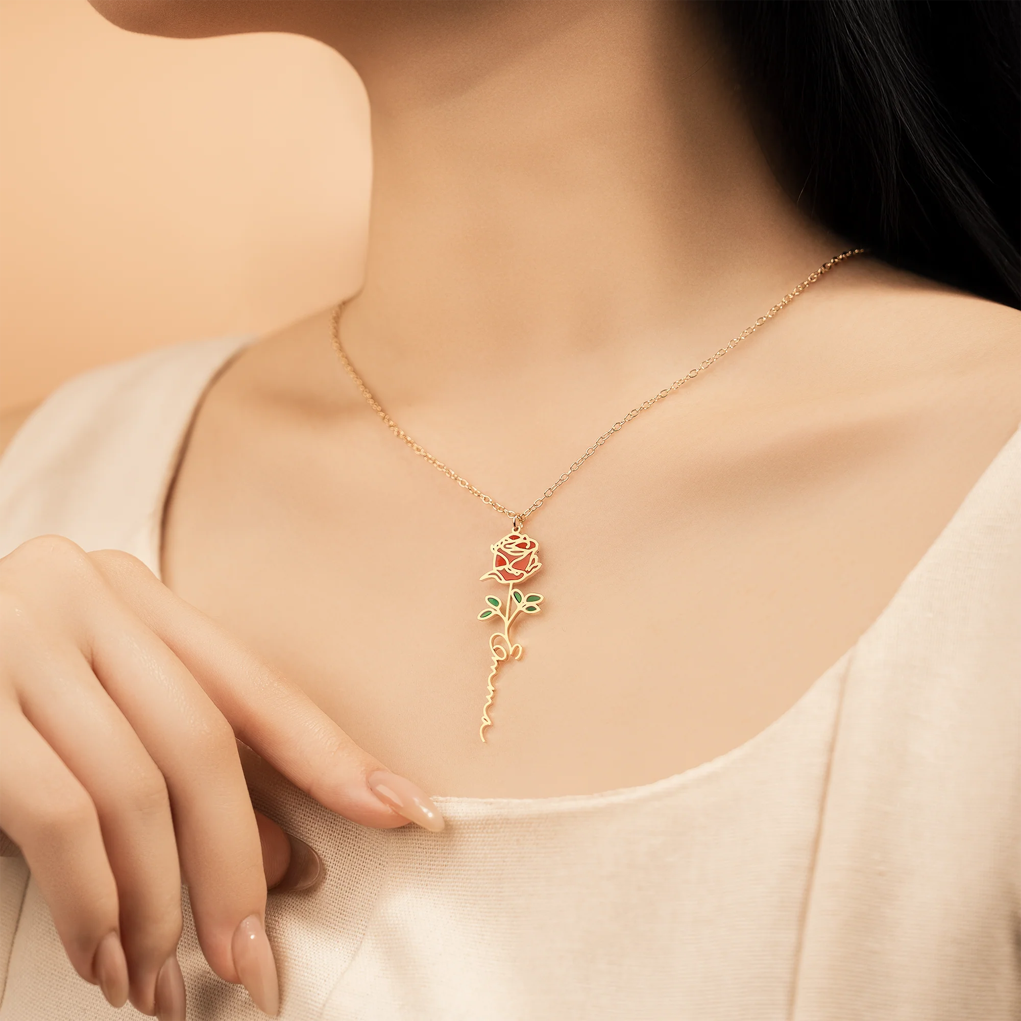 Collier Personnalisé Prénom - Floral Gracieux - Image 2