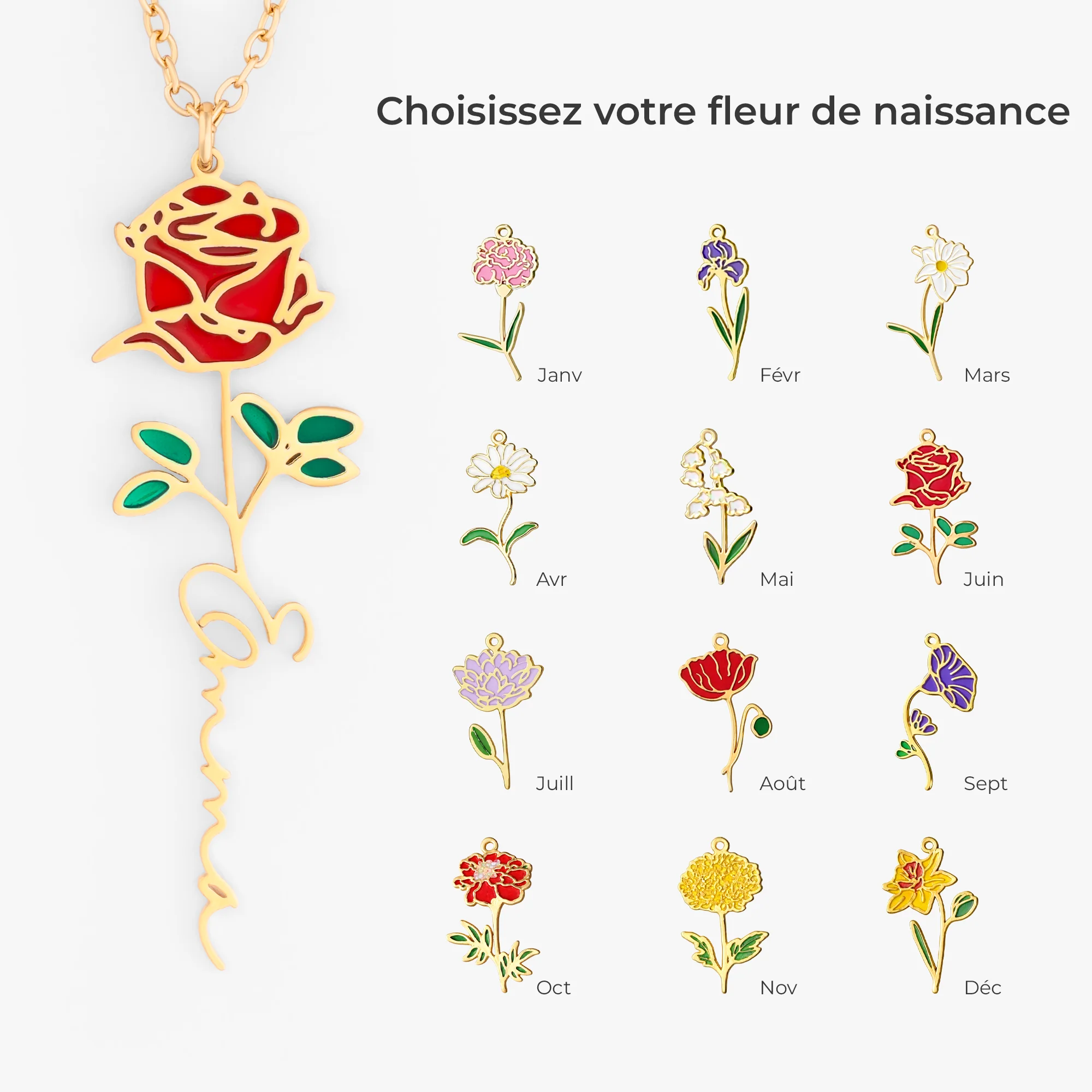 Collier Personnalisé Prénom - Floral Gracieux - Image 4