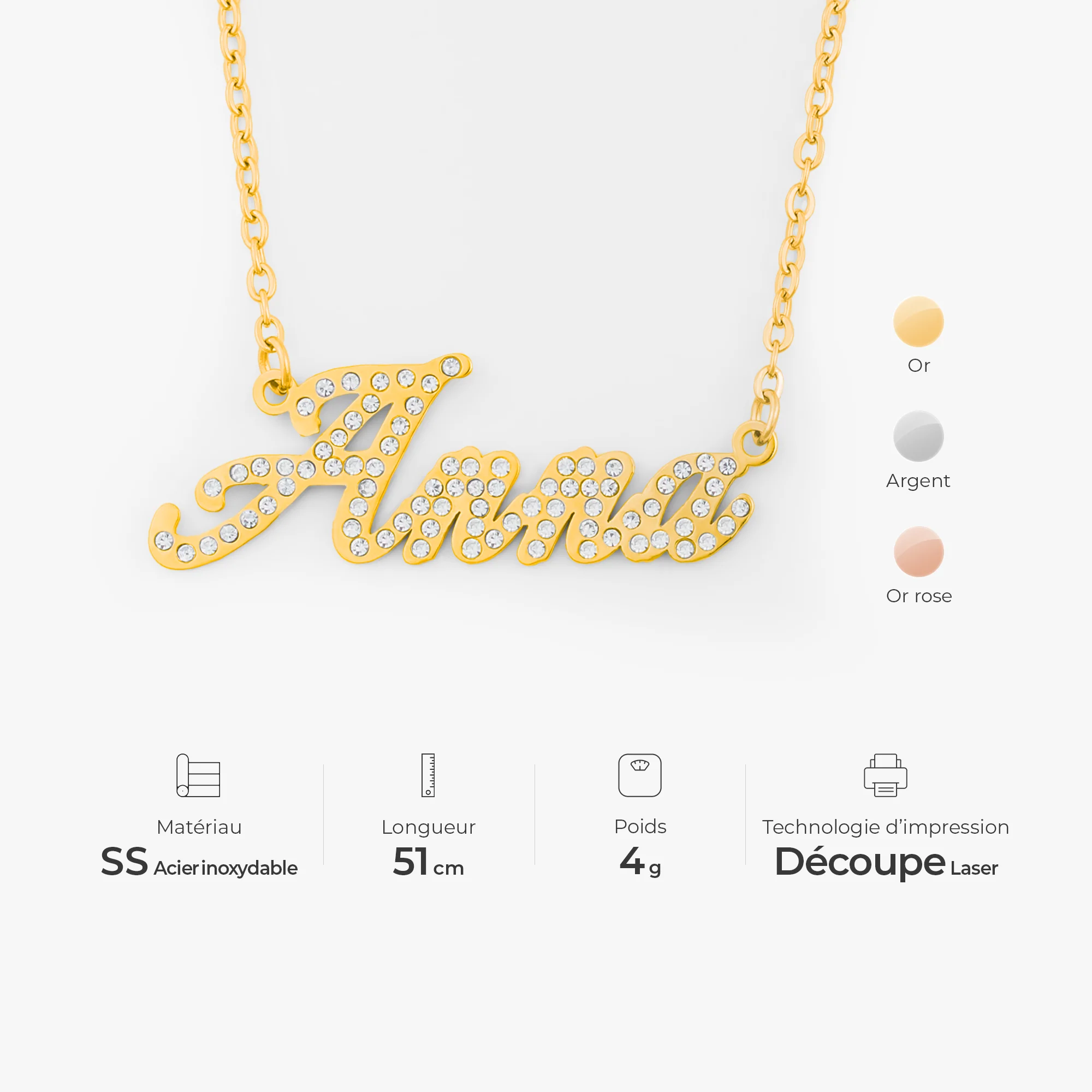 Collier Personnalisé - Prénom Scintillant - Image 3