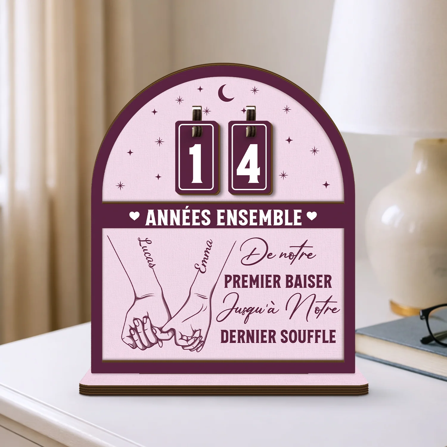Compteur Personnalisé Pour Couple - De Notre Premier Baiser - Image 2