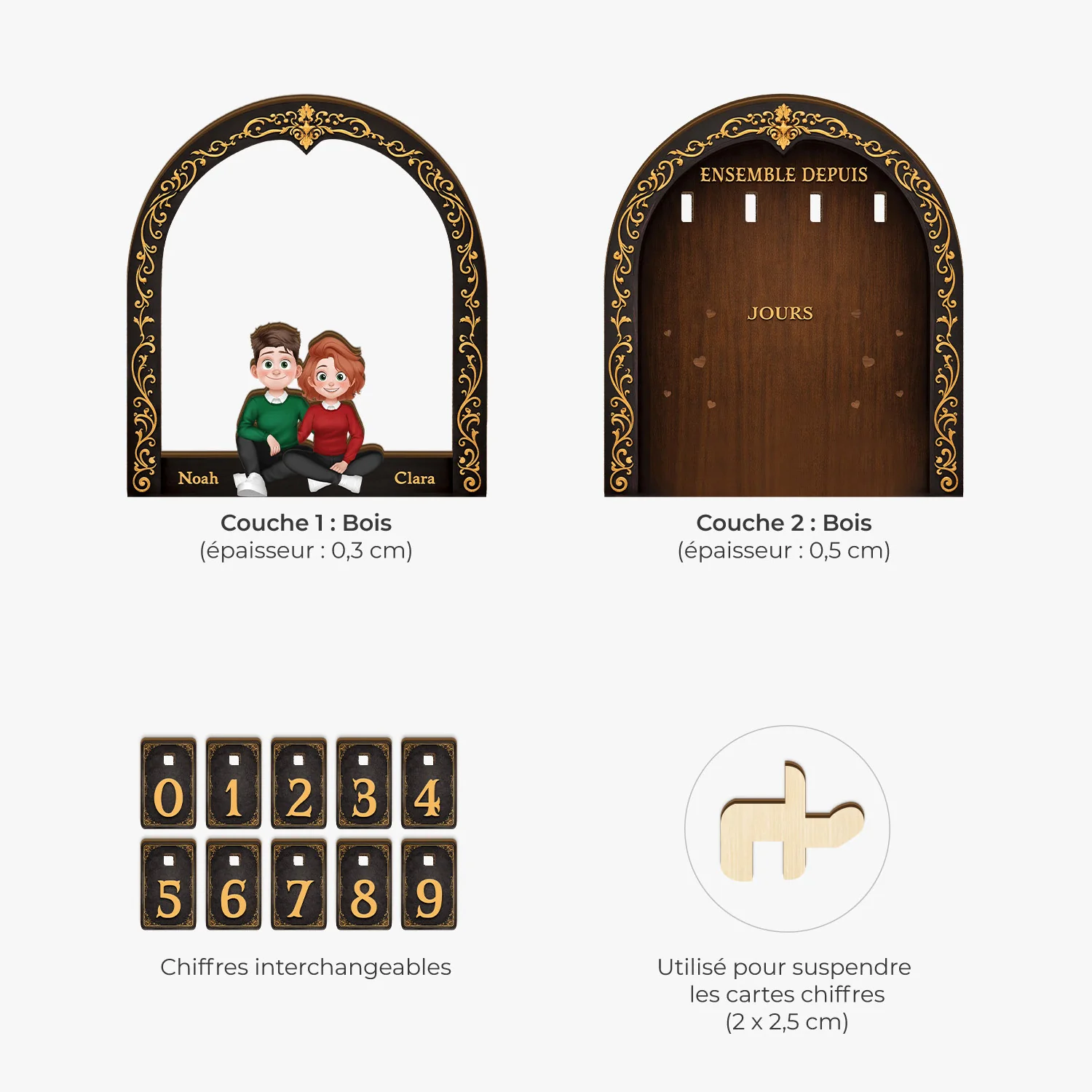 Compteur Personnalisé Pour Couple - Ensemble Depuis - Image 4