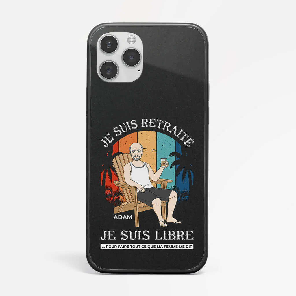 Coque de Téléphone iPhone 12 Je Suis Retraité Je Suis Libre Pour Faire Tout Ce Que Ma Femme Me Dit Personnalisée - Image 2
