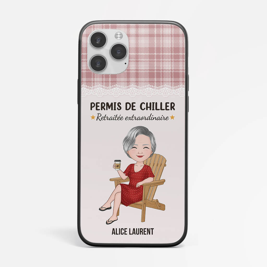 Coque de Téléphone iPhone 14 Permis de Chiller Retraité Extraordinaire Personnalisée - Image 2