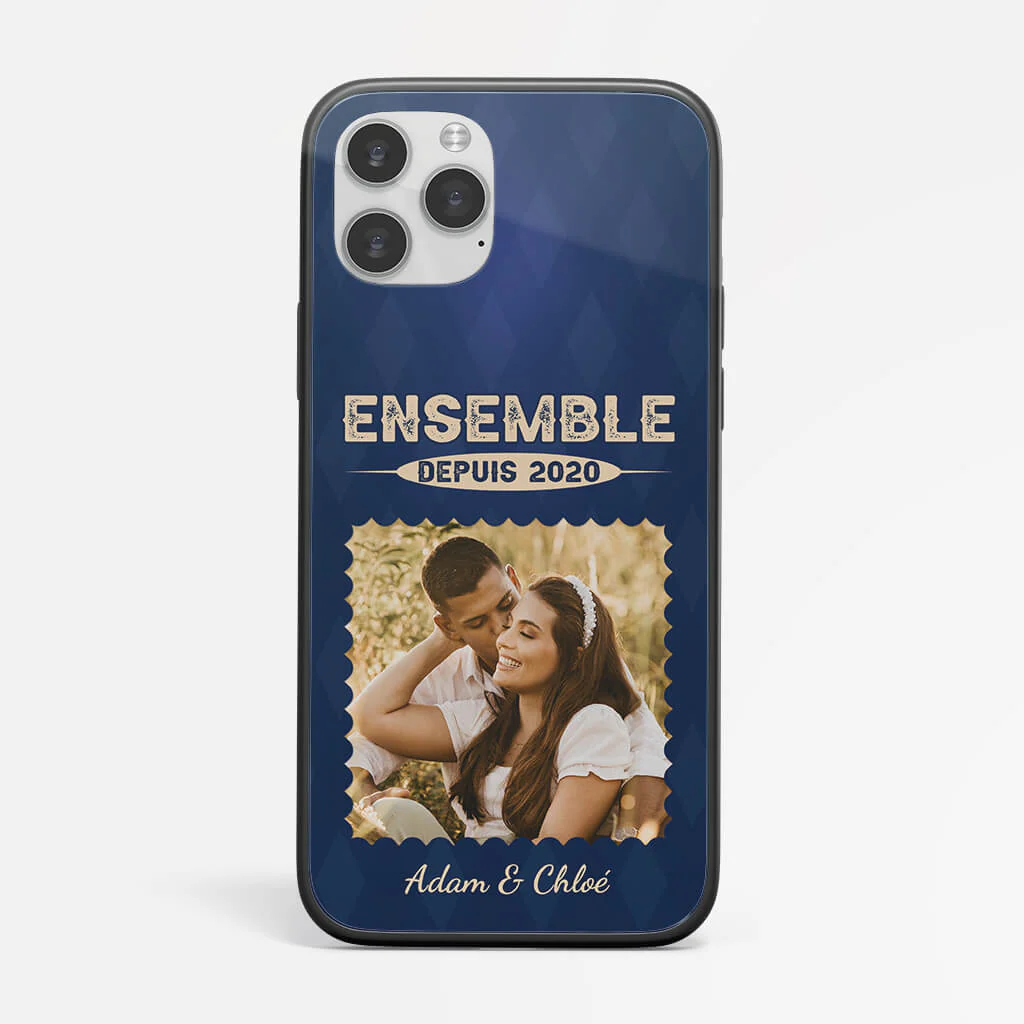 Coque de Téléphone iPhone X Ensemble Depuis Avec Photo Amoureux Personnalisée - Image 2
