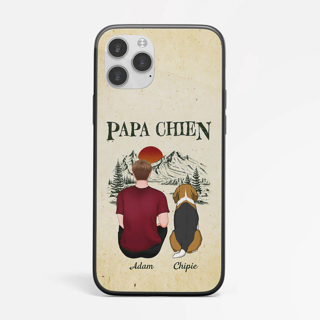 Coque Iphone 13 Papa Chien/Maman Chien Forêt Personnalisée