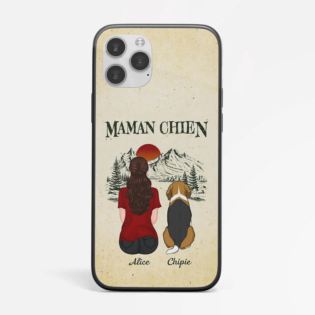 Coque Iphone 13 Papa Chien/Maman Chien Forêt Personnalisée - Image 2