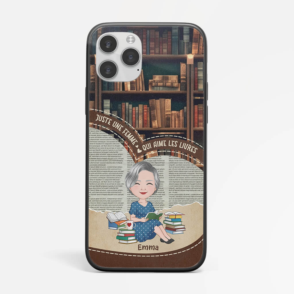 Coque Juste Une femme Qui Aime Les Livres Personnalisé - Image 2