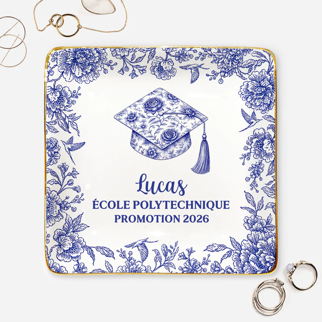 Coupelle Bijoux Personnalisée - Cadeau Pour Diplôme Universitaire Femme