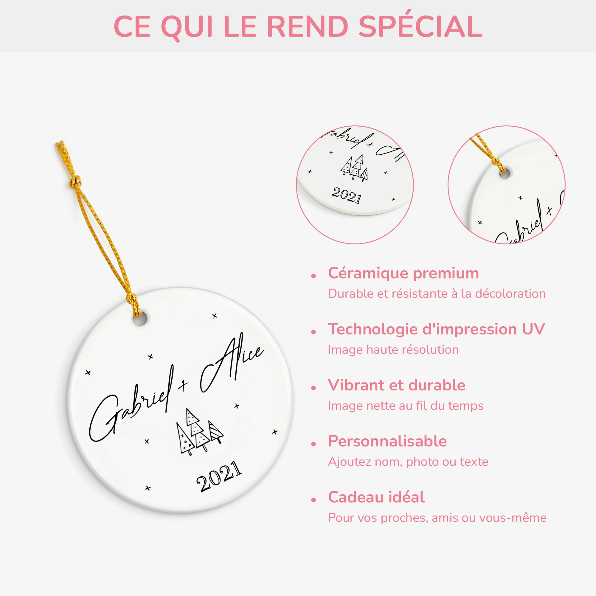 Ornement Couple Amoureux Personnalisé - Image 4