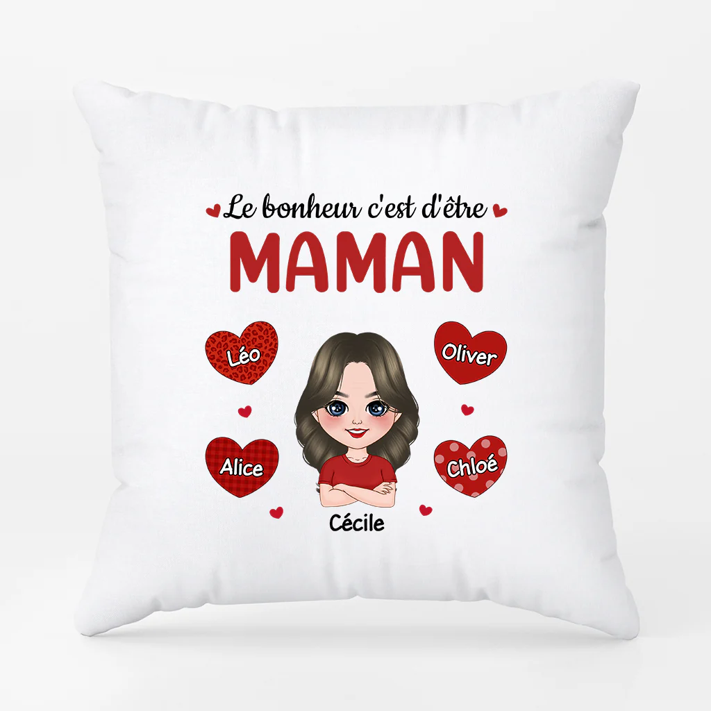 Coussin Personnalisé - Le Bonheur C'est D'Être Mamie/Maman - Image 2