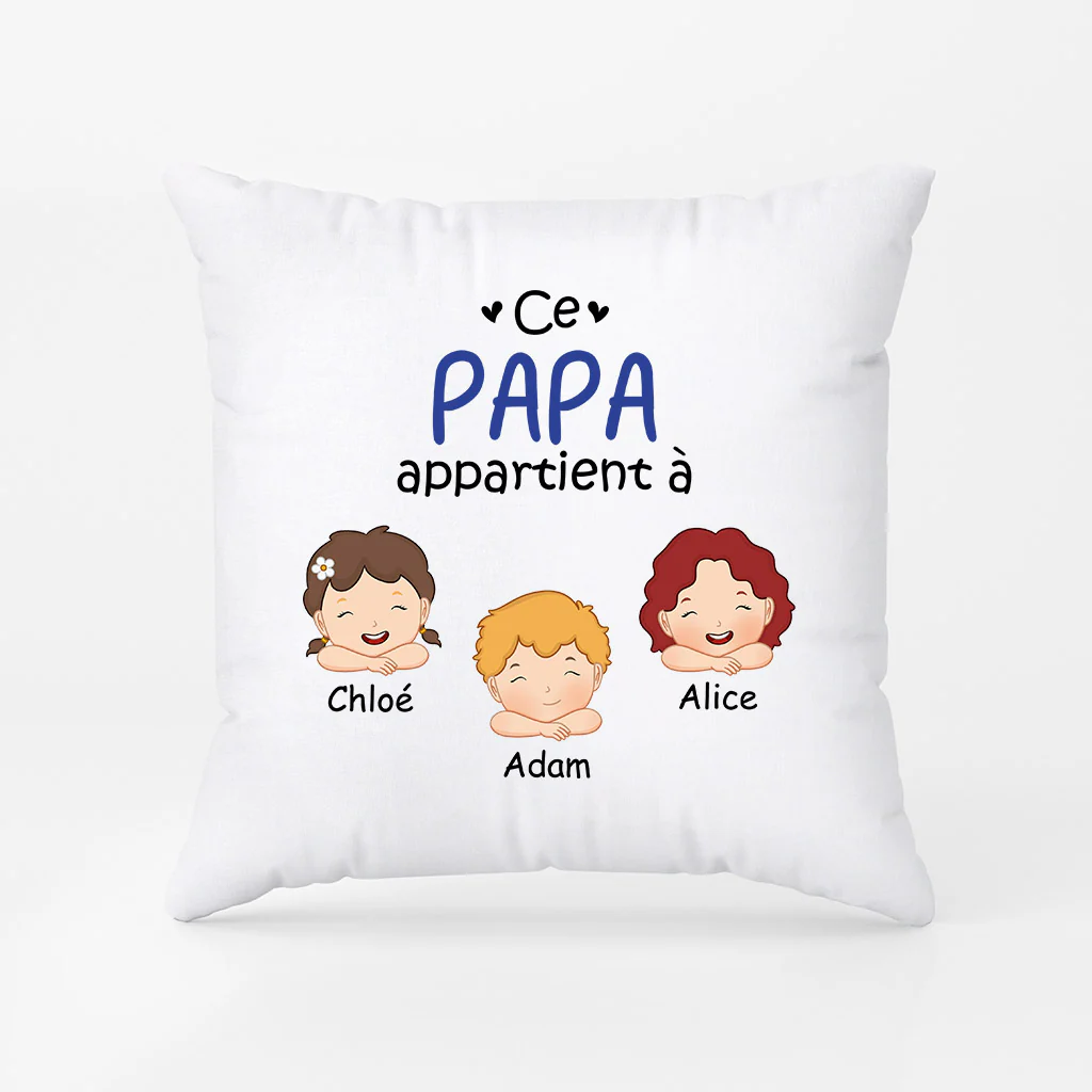 Coussin Ce Papa Appartient à Mignons Enfants Personnalisé - Image 2