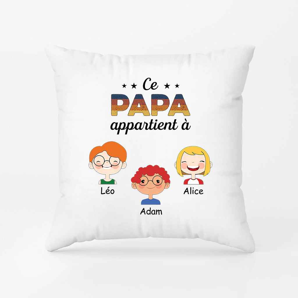 Coussin Ce Papy/Papa Appartient à Ses Enfants Personnalisé - Image 2