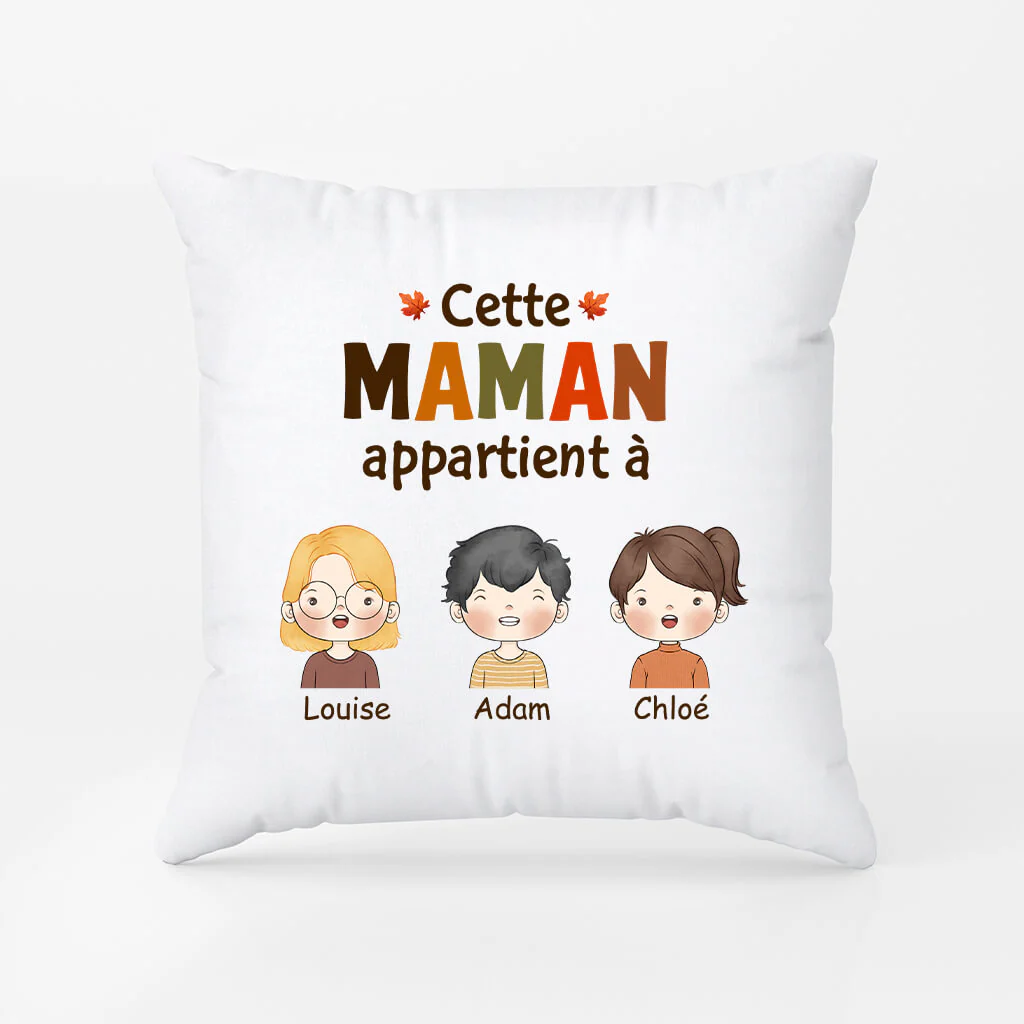 Coussin Personnalisé Maman - Cette Maman Appartient Version Automne