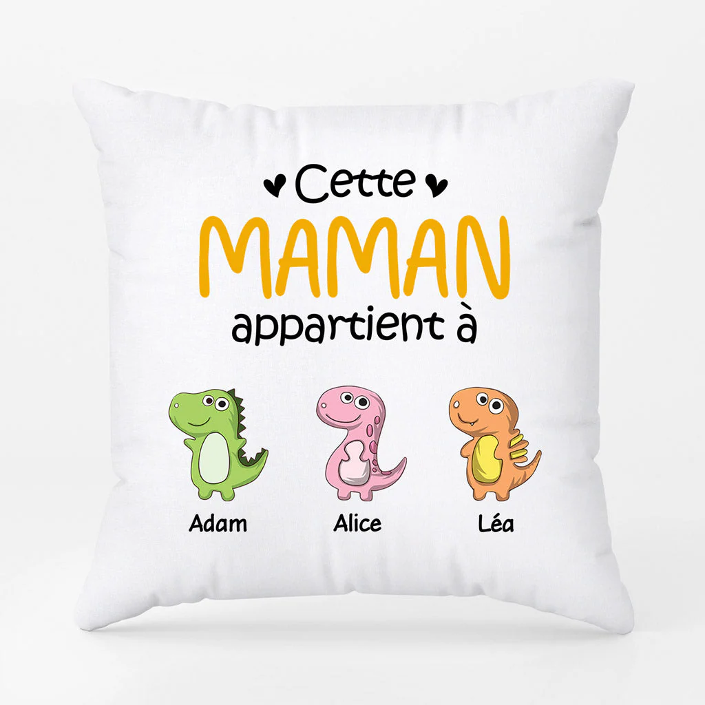 Coussin Personnalisé Mamie - Cette Mamie/Maman Appartient à Dinosaures - Image 2