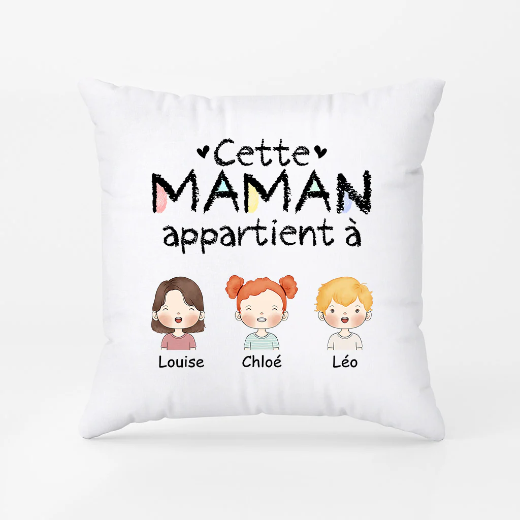 Coussin Personnalisé Maman - Cette Mamie/Maman Appartient à Prénoms D'enfants - Image 2