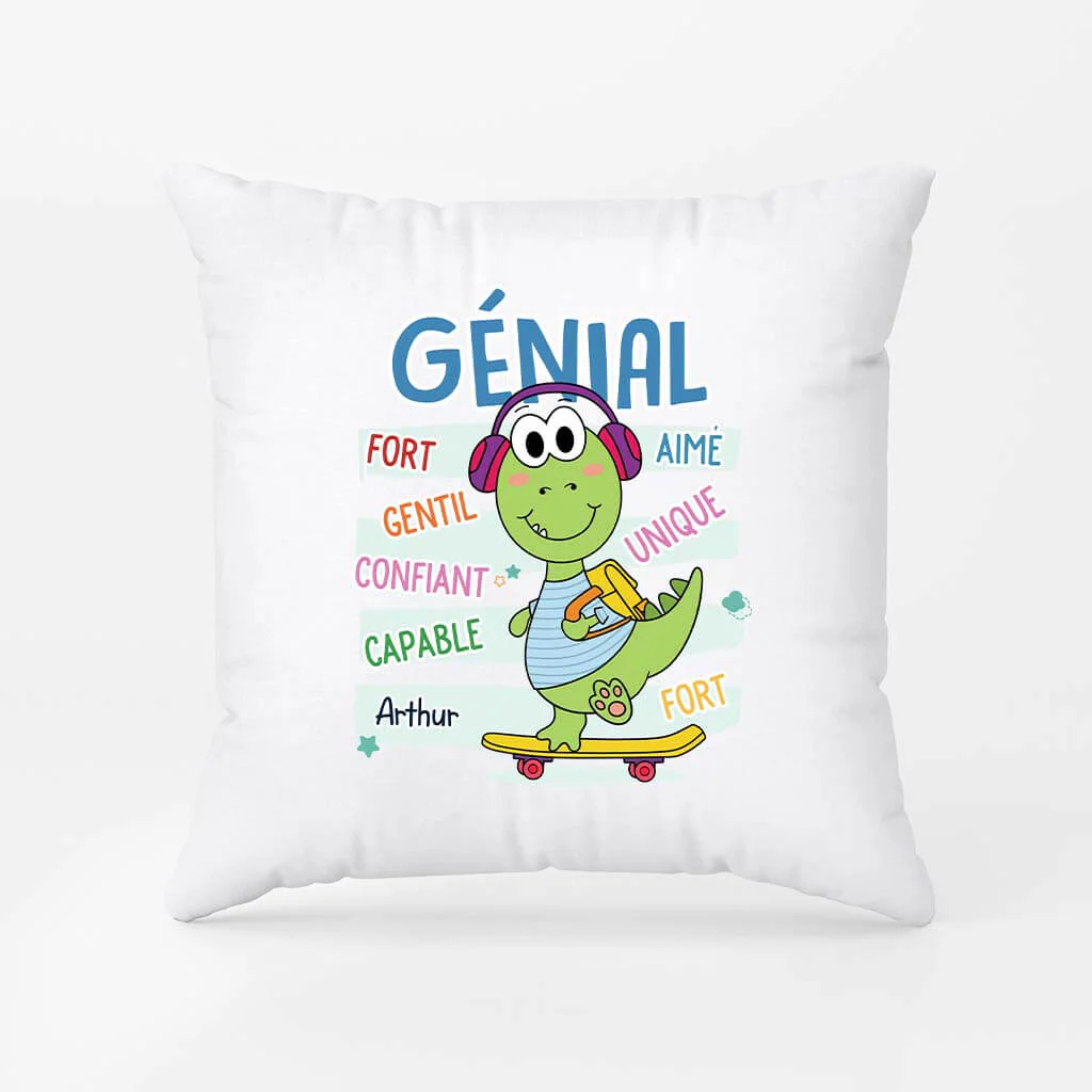 Coussin Définition d'Enfant Dinosaure Personnalisé