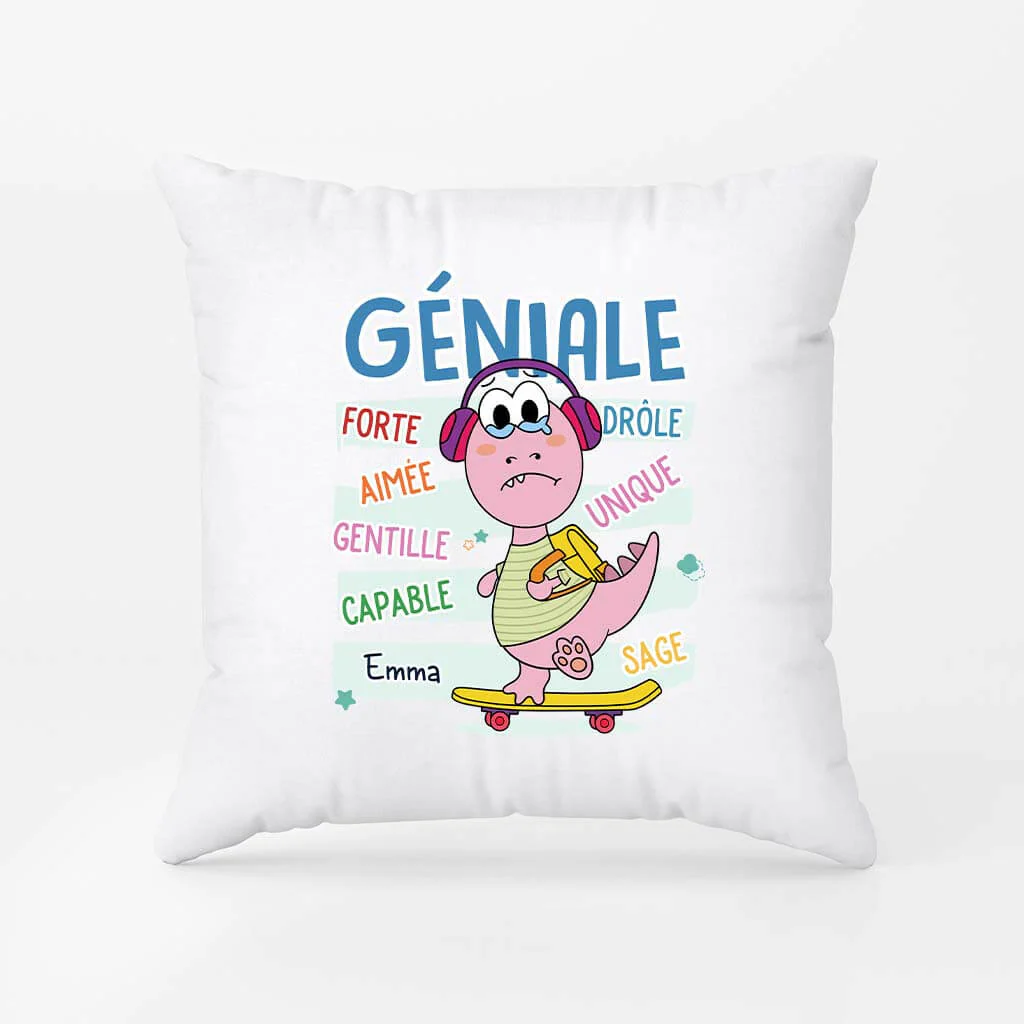 Coussin Définition d'Enfant Dinosaure Personnalisé - Image 2