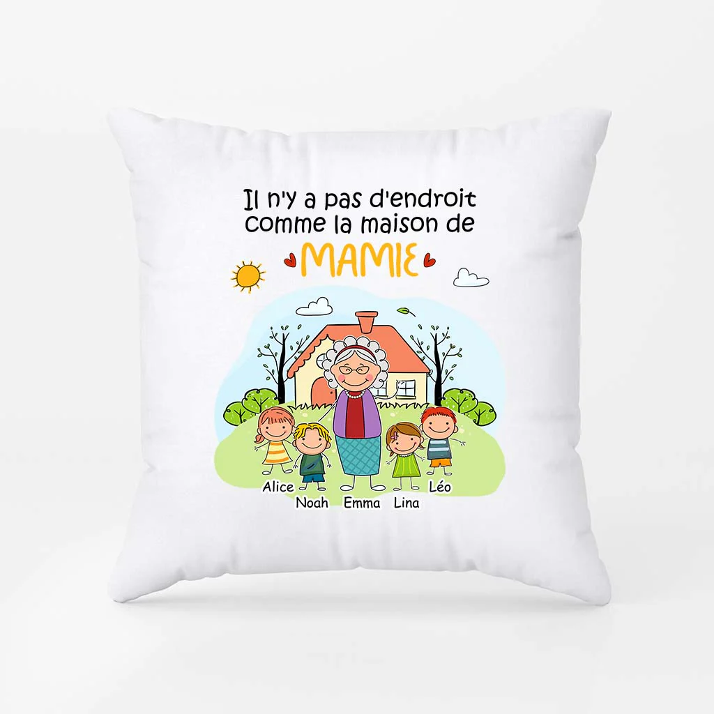 Coussin Personnalisé - Il N'y A Pas D'Endroit Comme La Maison De Mamie/Papy