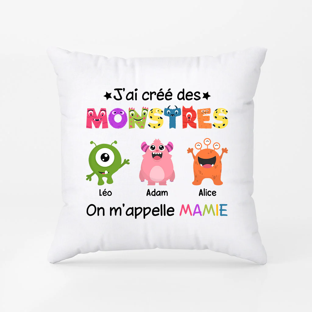 Coussin Personnalisé -  J'ai Crée des Monstres
