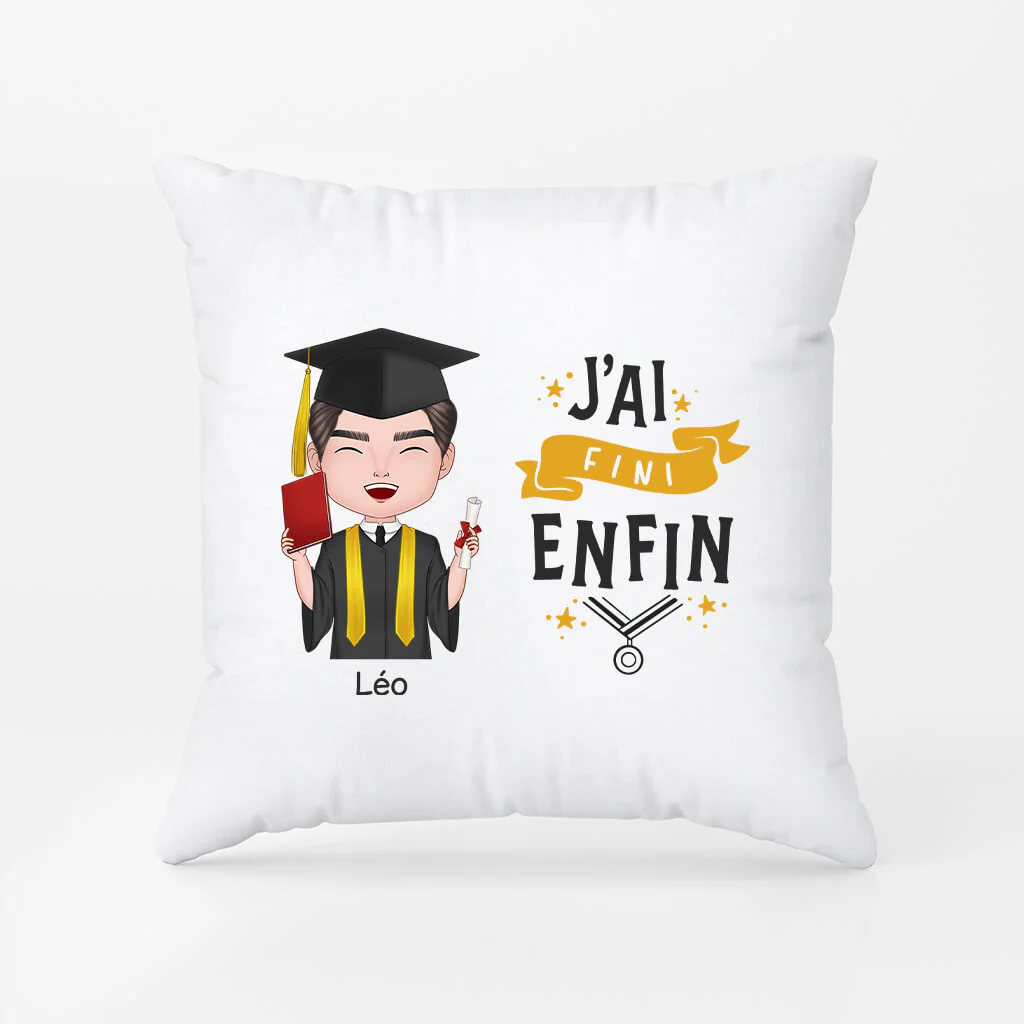 Coussin J'ai Fini, Enfin Personnalisé