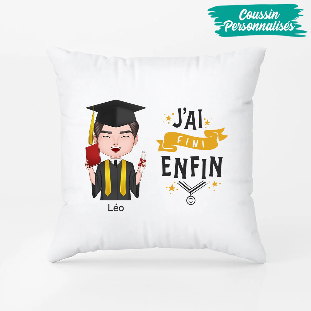 Coussin J'ai Fini, Enfin Personnalisé - Image 2