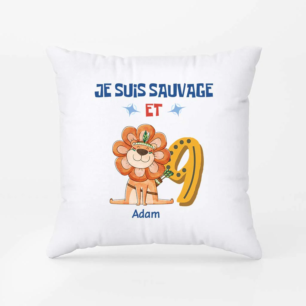 Coussin Personnalisé Anniversaire Enfant -  Je Suis Sauvage Et 6 Ans - Image 2