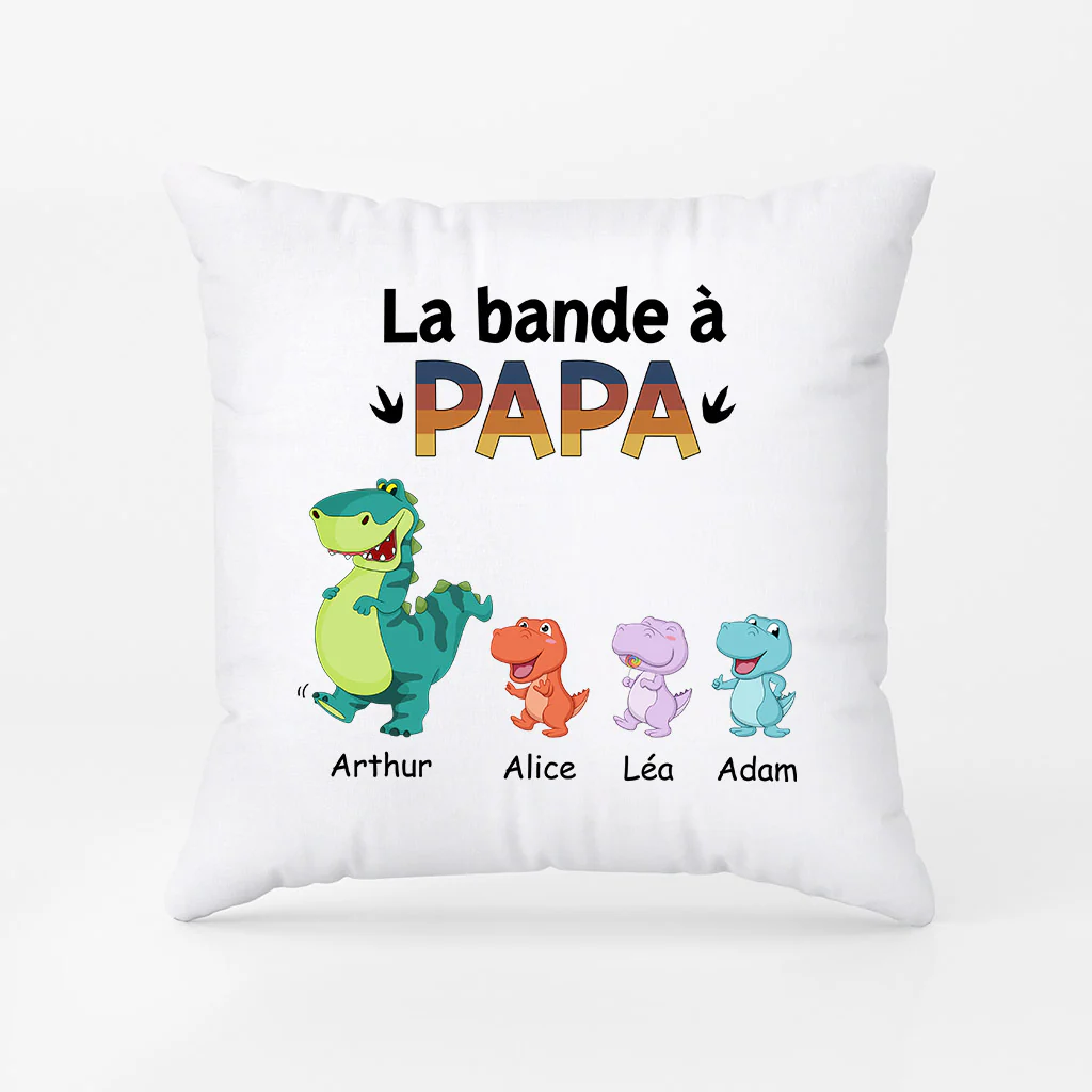 Coussin La Bande À Papa Papy Version Dinosaure Personnalisé - Image 2